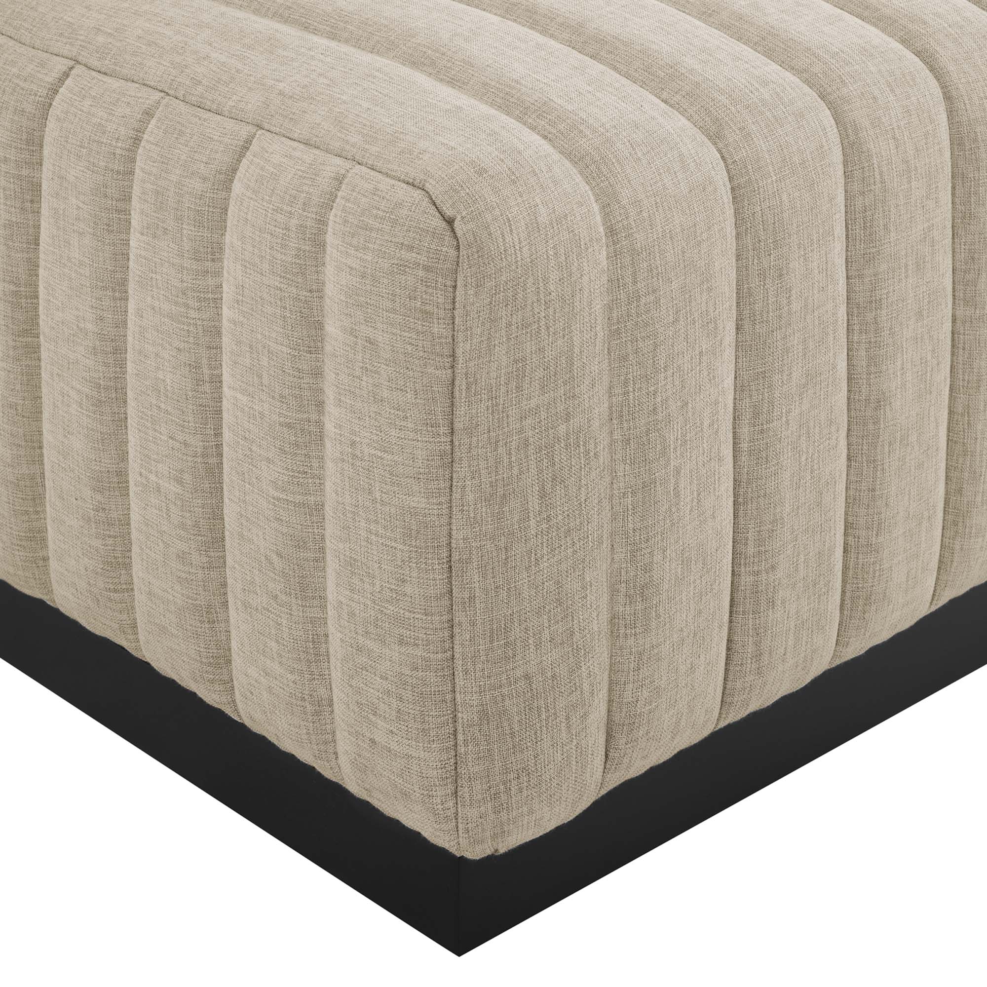 Conjure Channel Tufted Upholstered Fabric Ottoman - Image 4