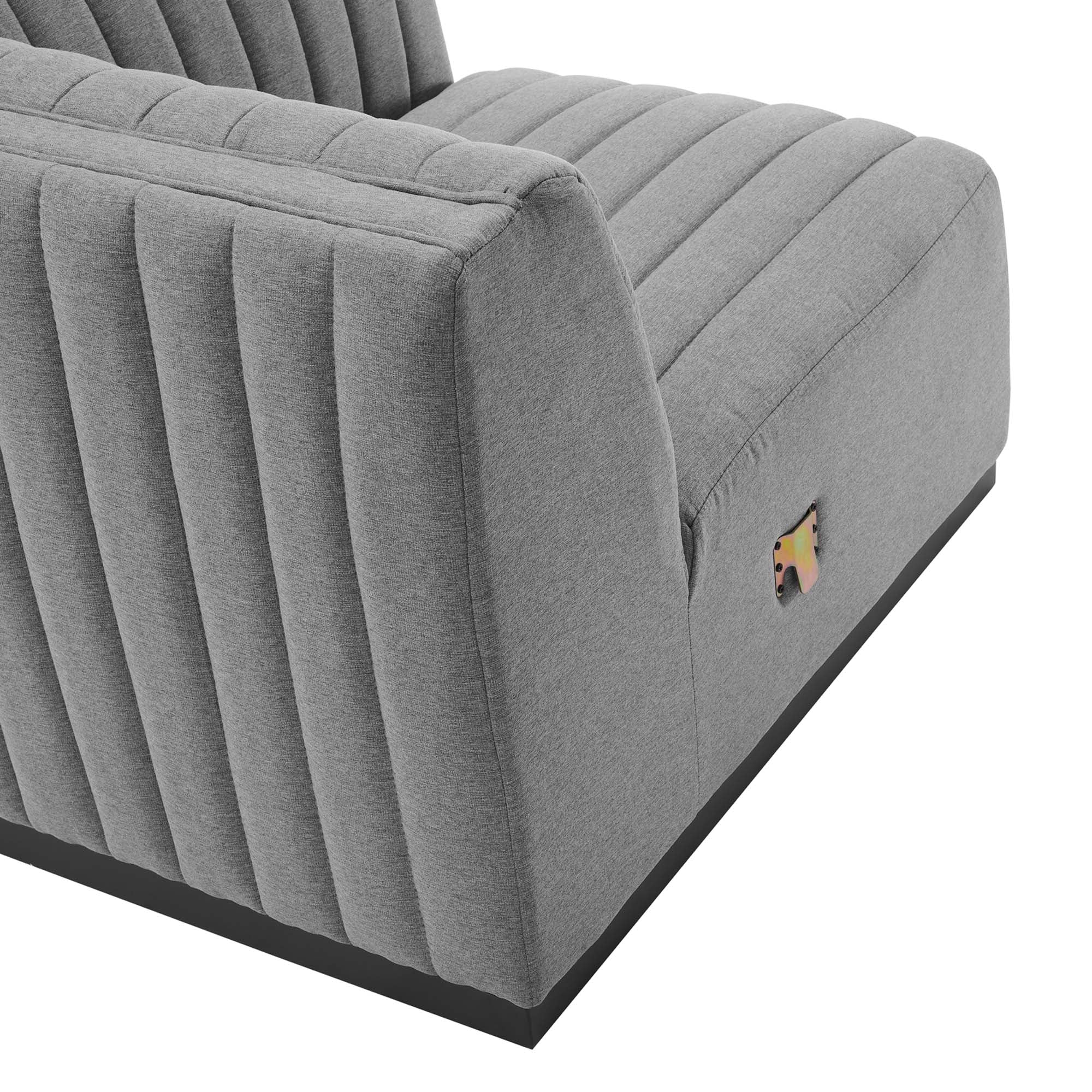 Conjure Channel Tufted Upholstered Fabric Right-Arm Chair - Image 11