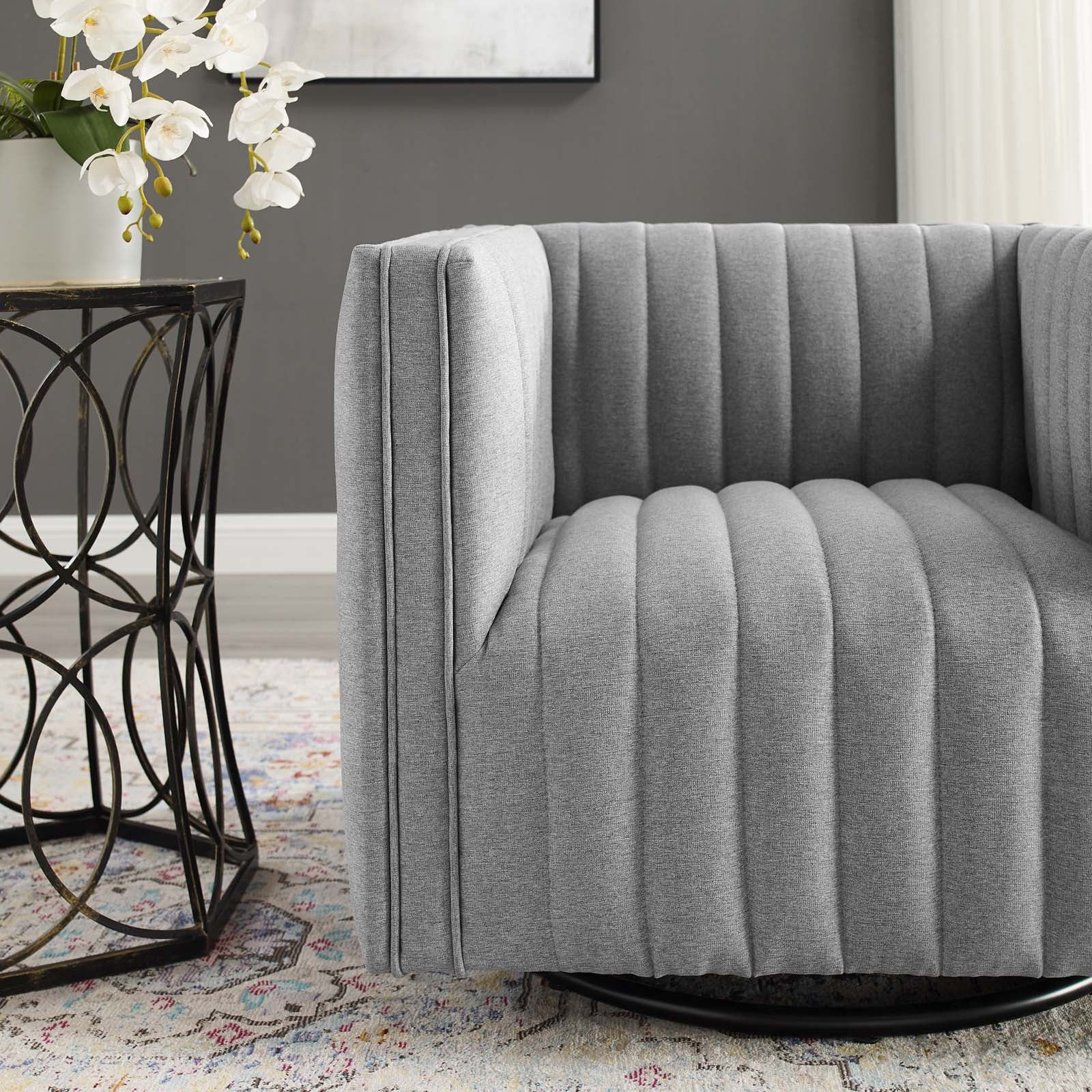 Conjure Tufted Swivel Upholstered Armchair - Image 21