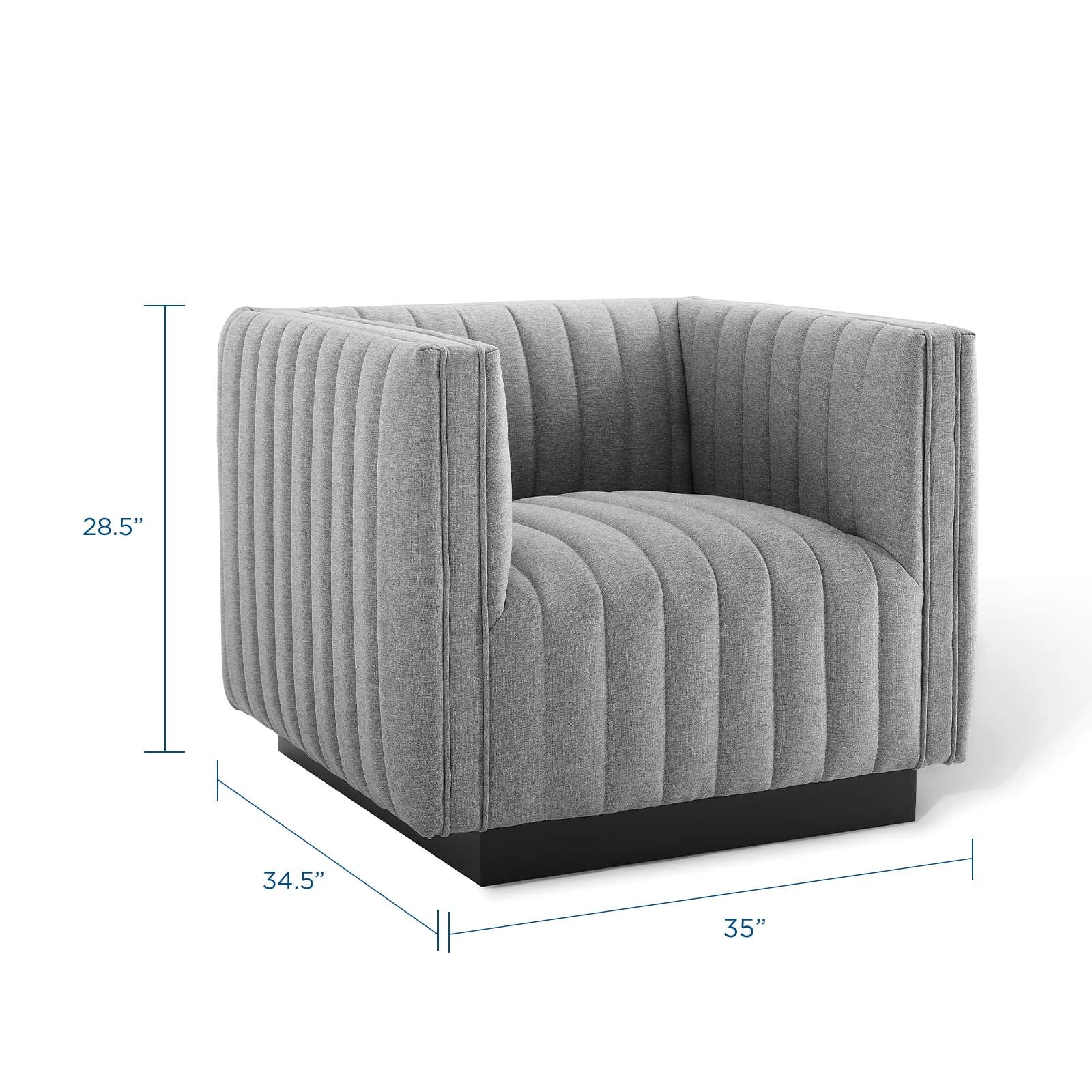 Conjure Tufted Upholstered Fabric Armchair - Image 4