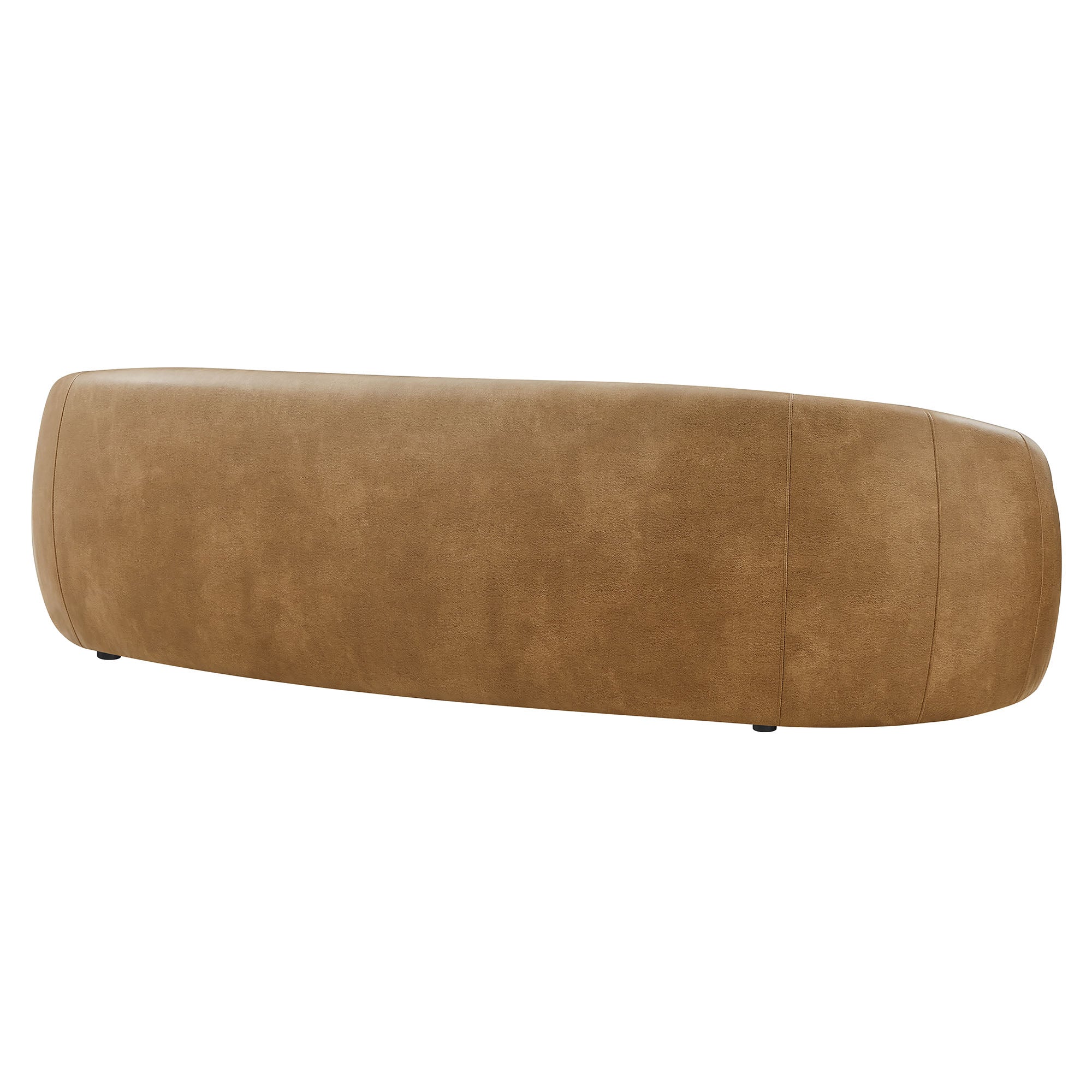Contessa Curved Vegan Leather Sofa in Toast - Image 5