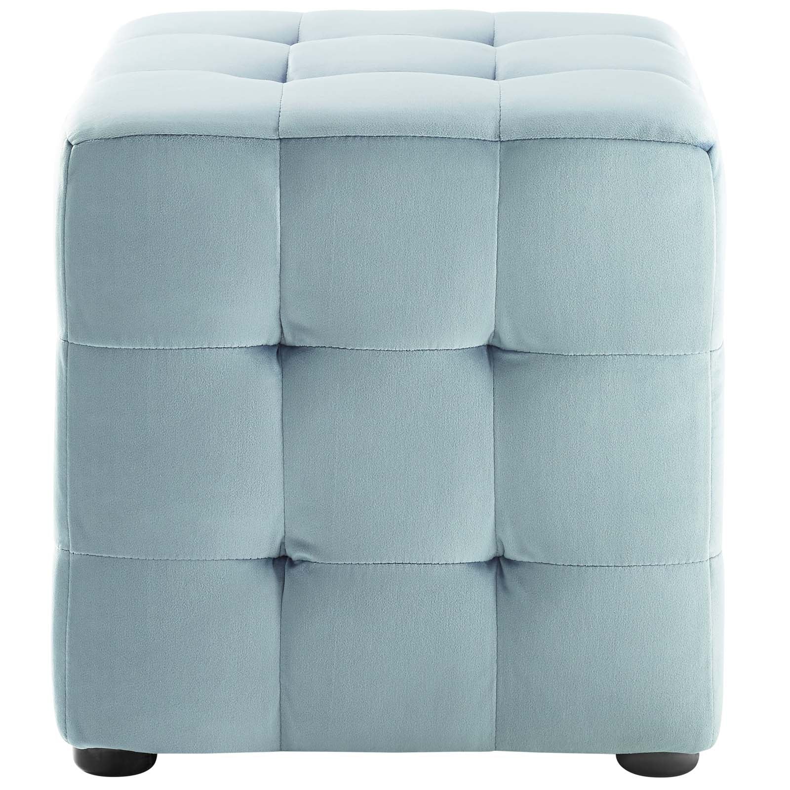 Contour Tufted Cube Performance Velvet Ottoman - Image 14