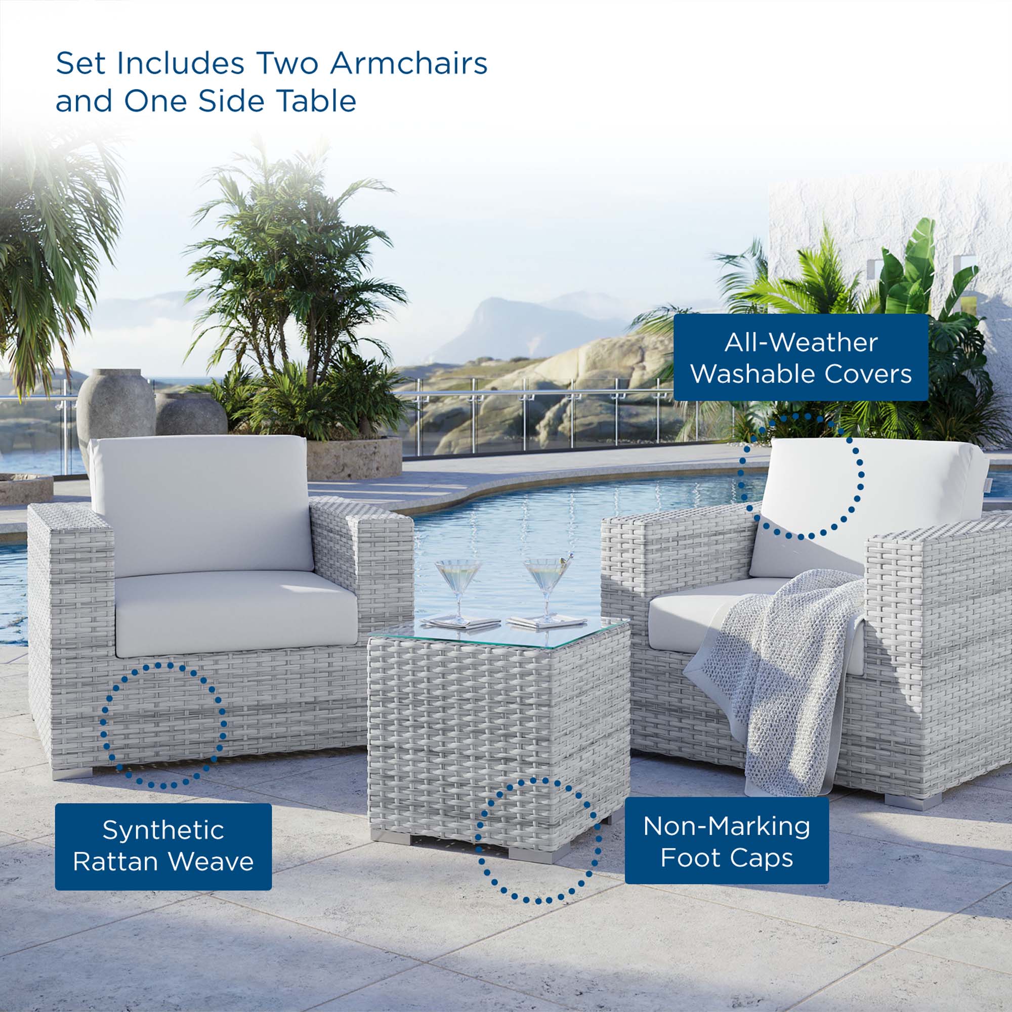 Convene 3-Piece Outdoor Patio Set - Image 40