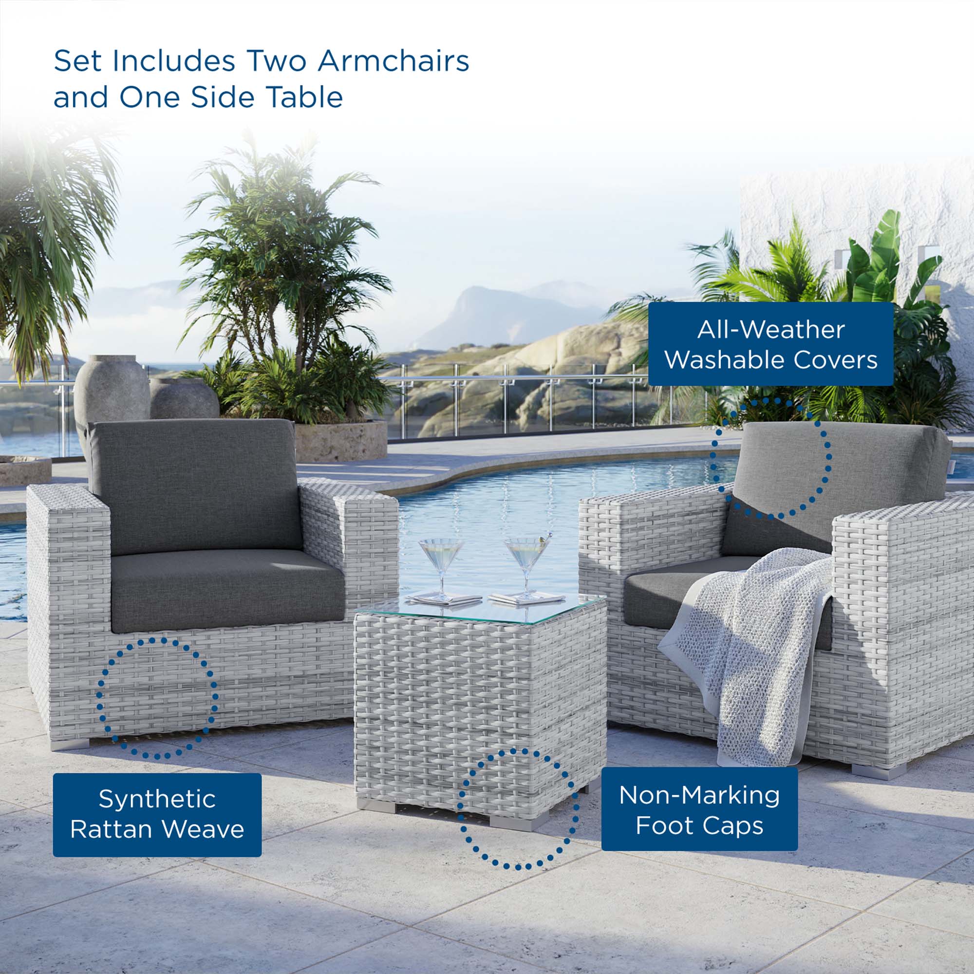 Convene 3-Piece Outdoor Patio Set - Image 50