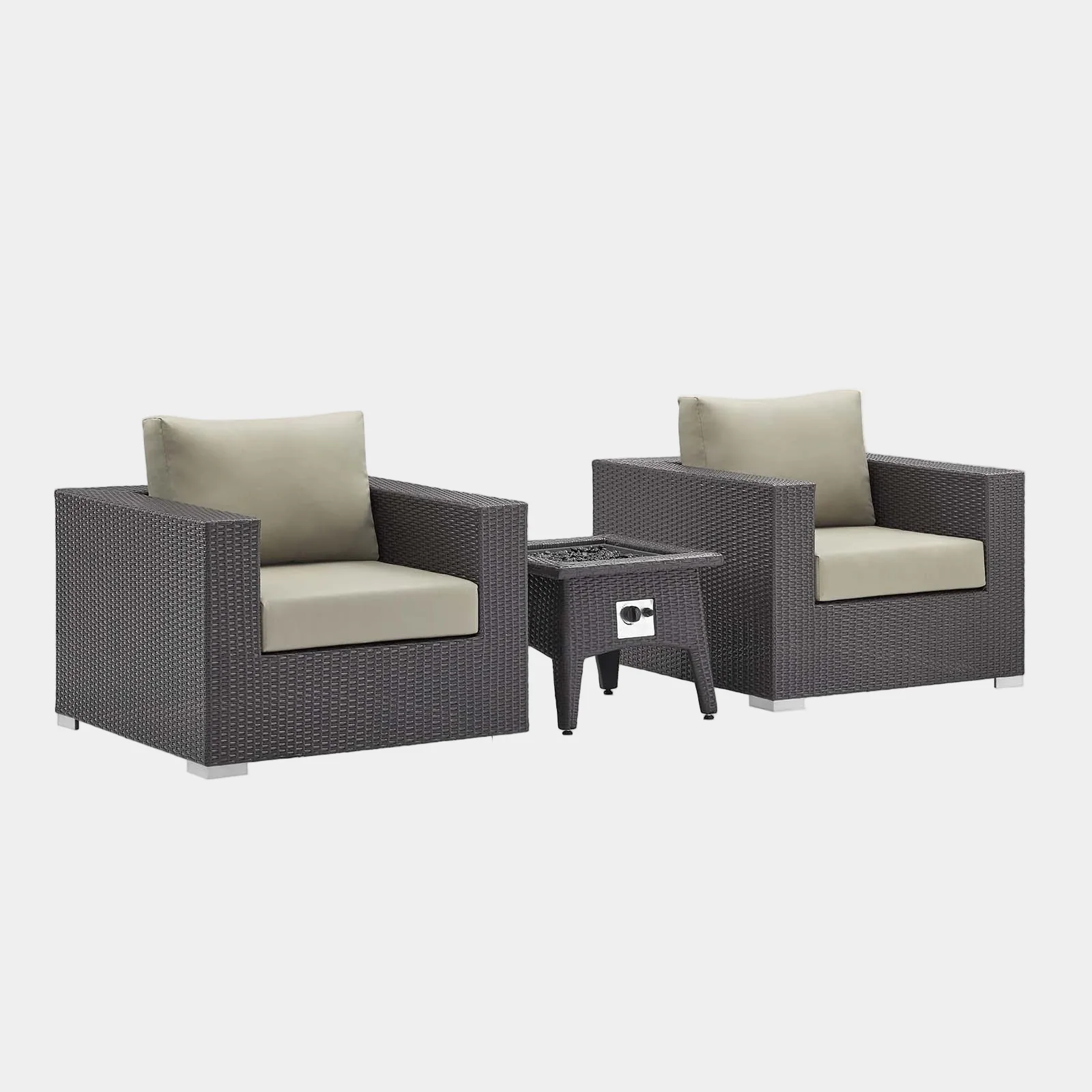 Convene 3 Piece Set Outdoor Patio with Fire Pit