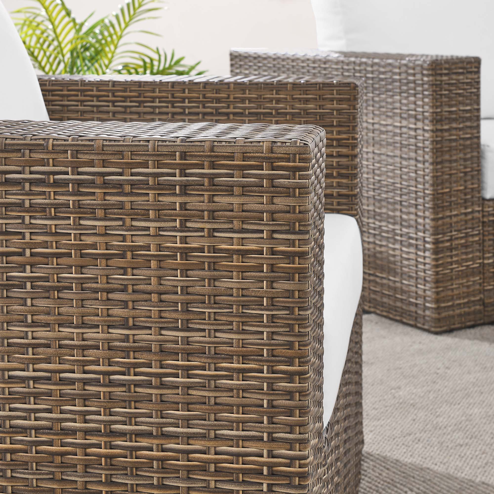 Convene 4-Piece Outdoor Patio Furniture Set in Cappuccino White - Image 3