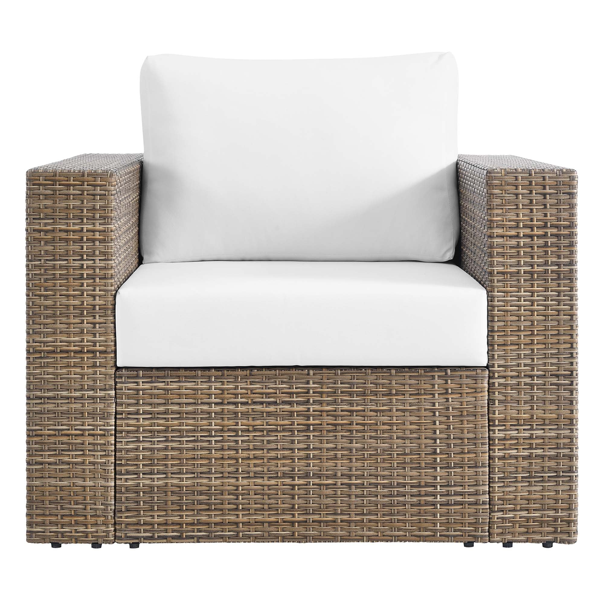 Convene 4-Piece Outdoor Patio Furniture Set in Cappuccino White - Image 6