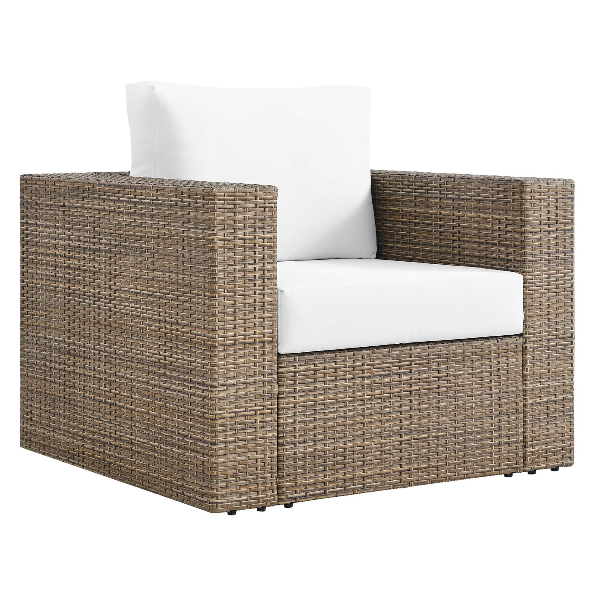 Convene 4-Piece Outdoor Patio Furniture Set in Cappuccino White - Image 9