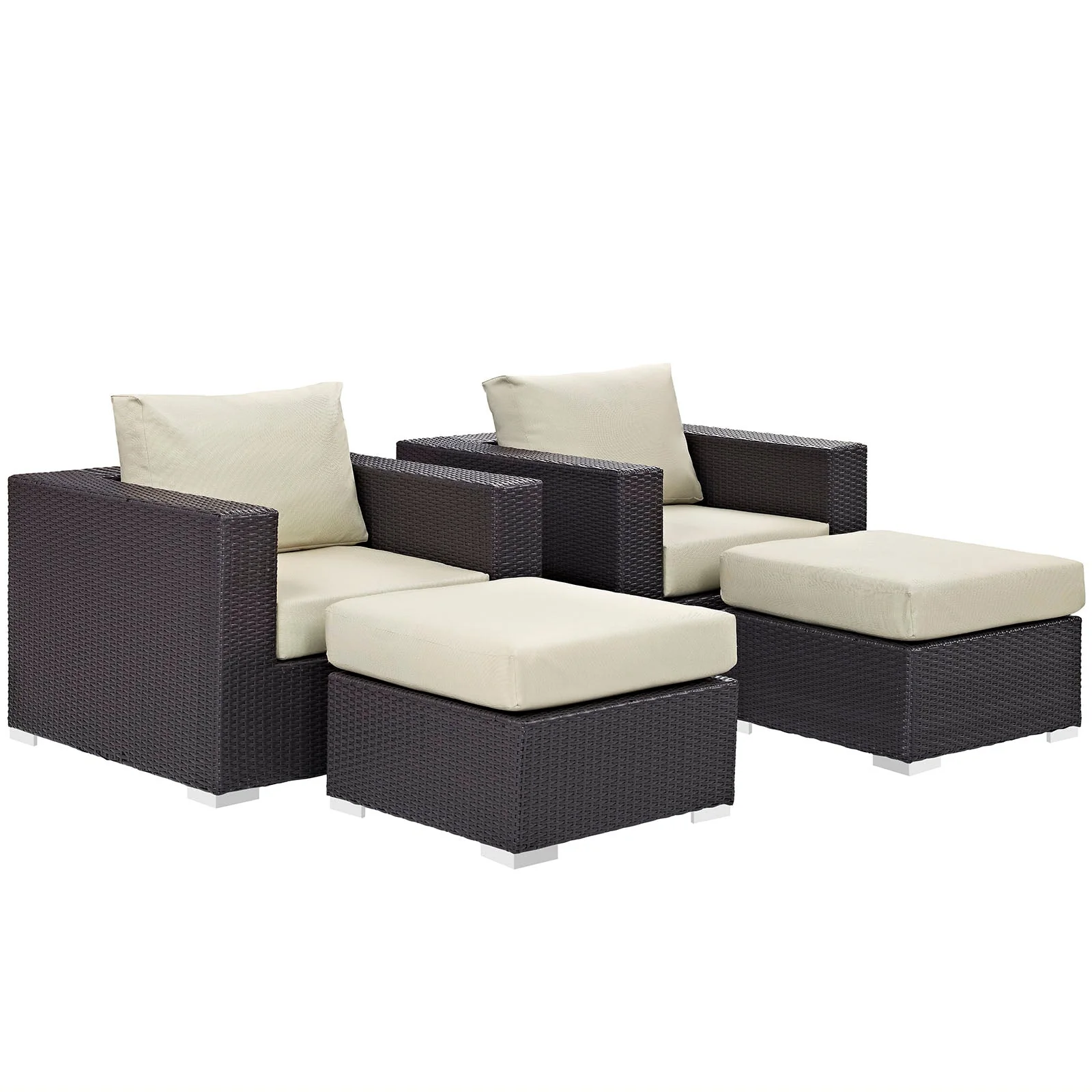 Convene 4 Piece Outdoor Patio Sectional Set - Image 3