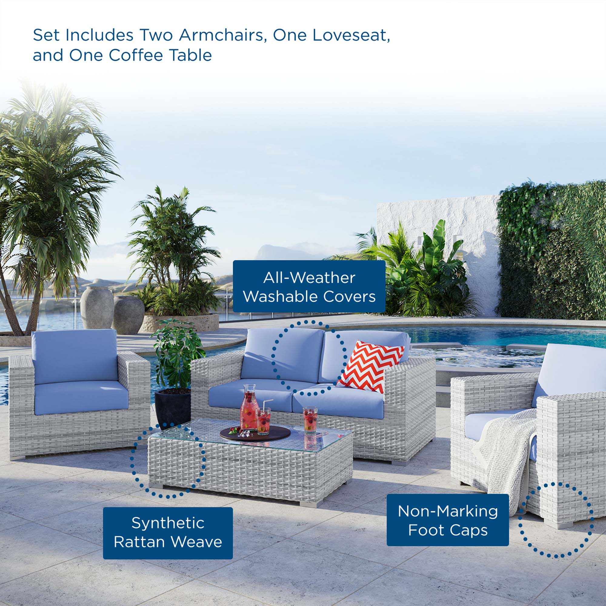 Convene 4-Piece Outdoor Patio Set - Image 12