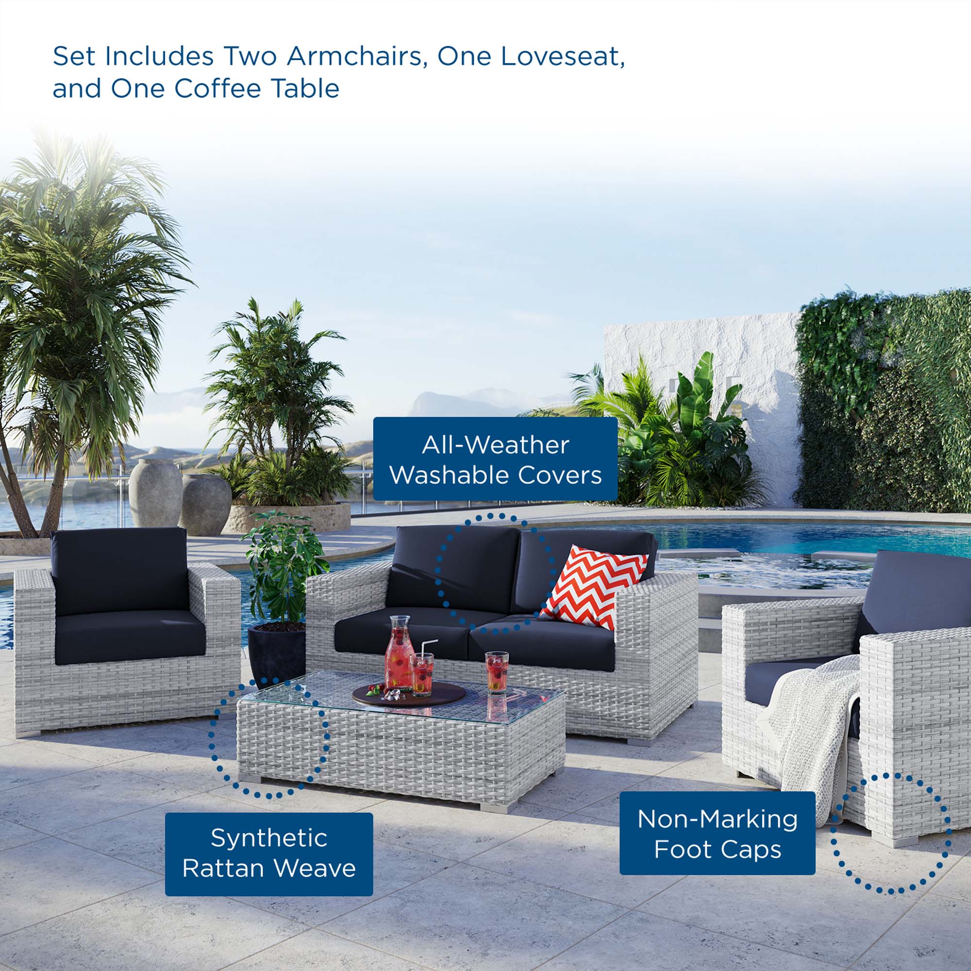 Convene 4-Piece Outdoor Patio Set - Image 24
