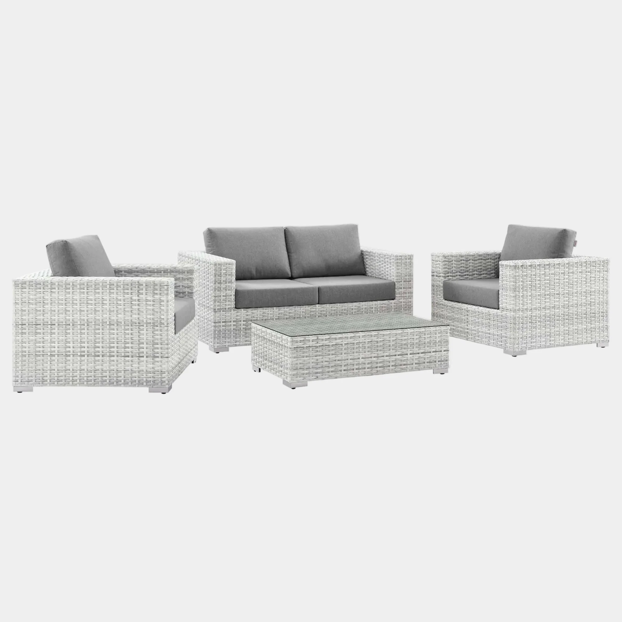 Convene 4-Piece Outdoor Patio Set in Light Gray Gray