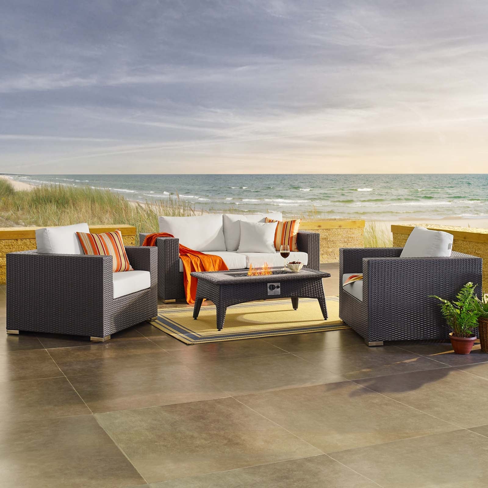 Convene 4 Piece Set Outdoor Patio with Fire Pit - Image 24