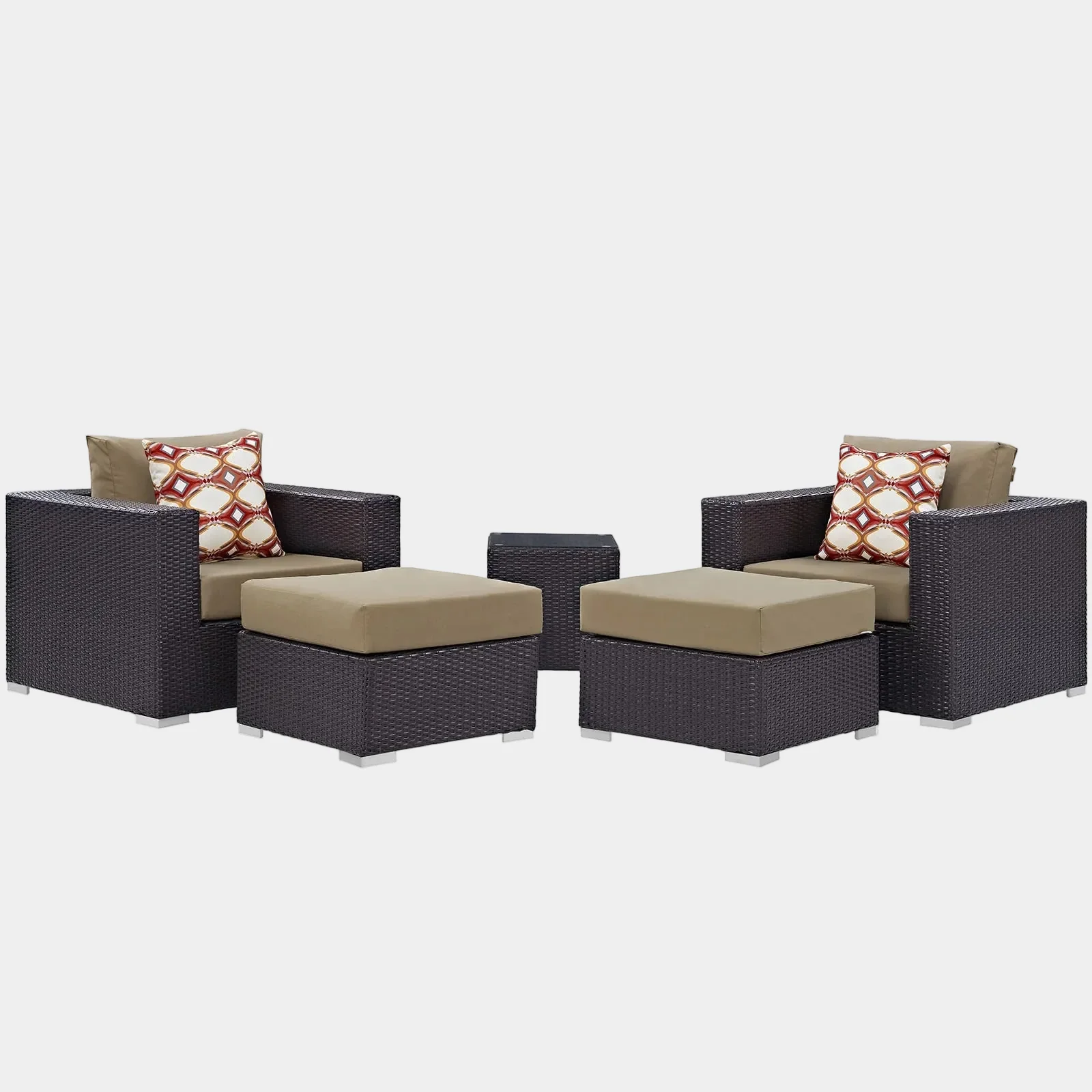 Convene 5 Piece Outdoor Patio Sectional Set