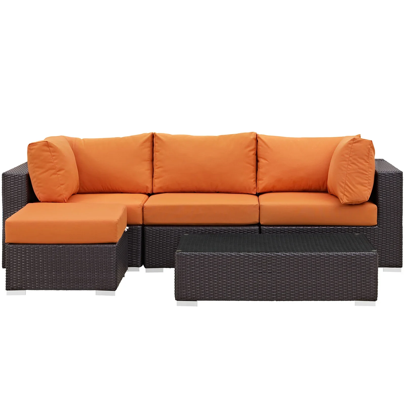 Convene 5 Piece Outdoor Patio Sectional Set - Image 30
