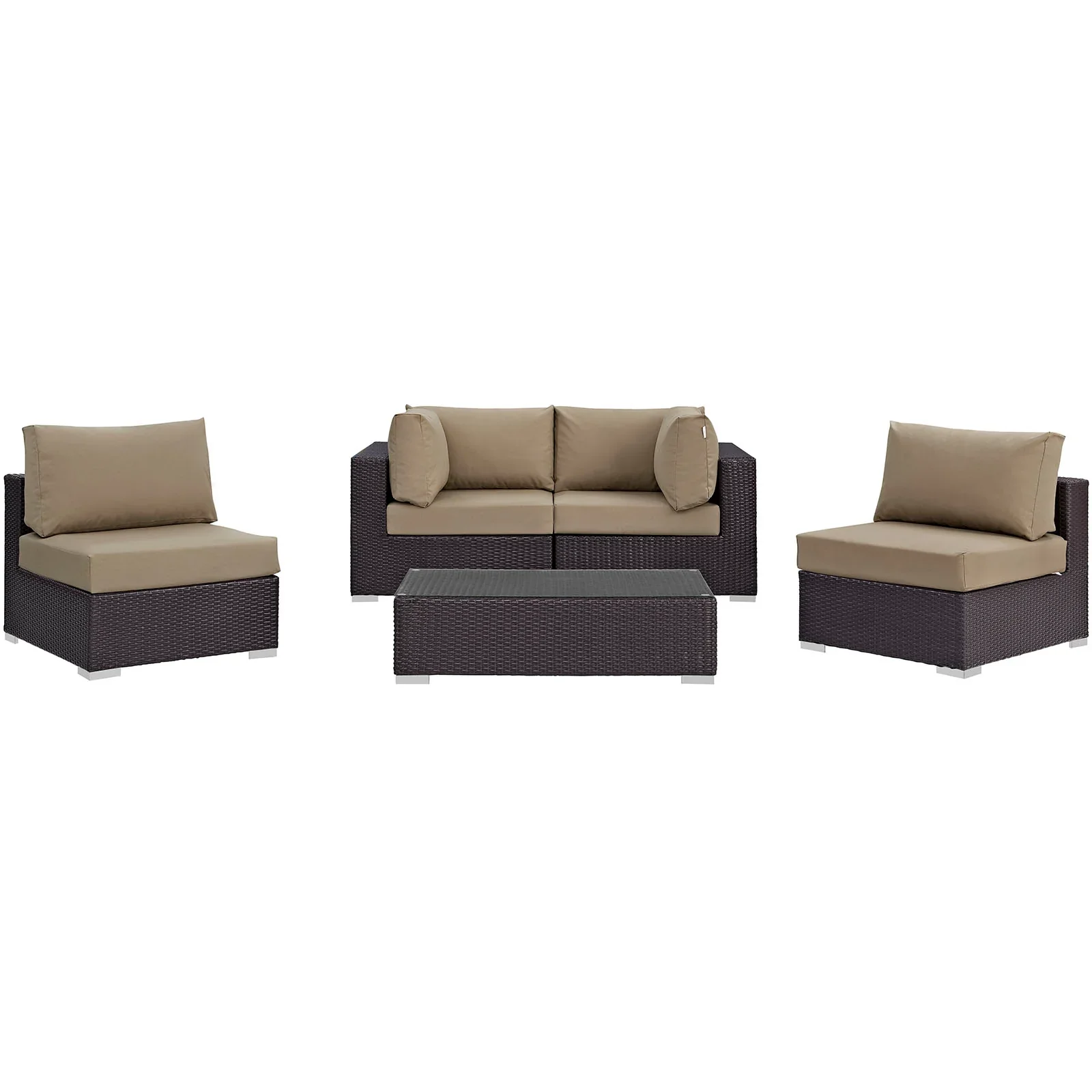 Convene 5 Piece Outdoor Patio Sectional Set - Image 12