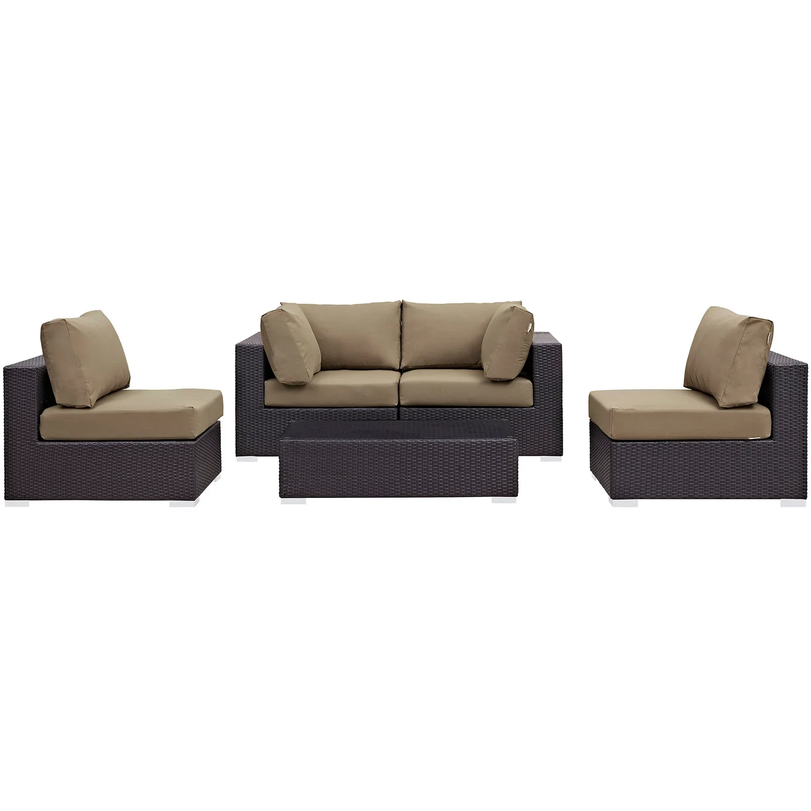 Convene 5 Piece Outdoor Patio Sectional Set - Image 13
