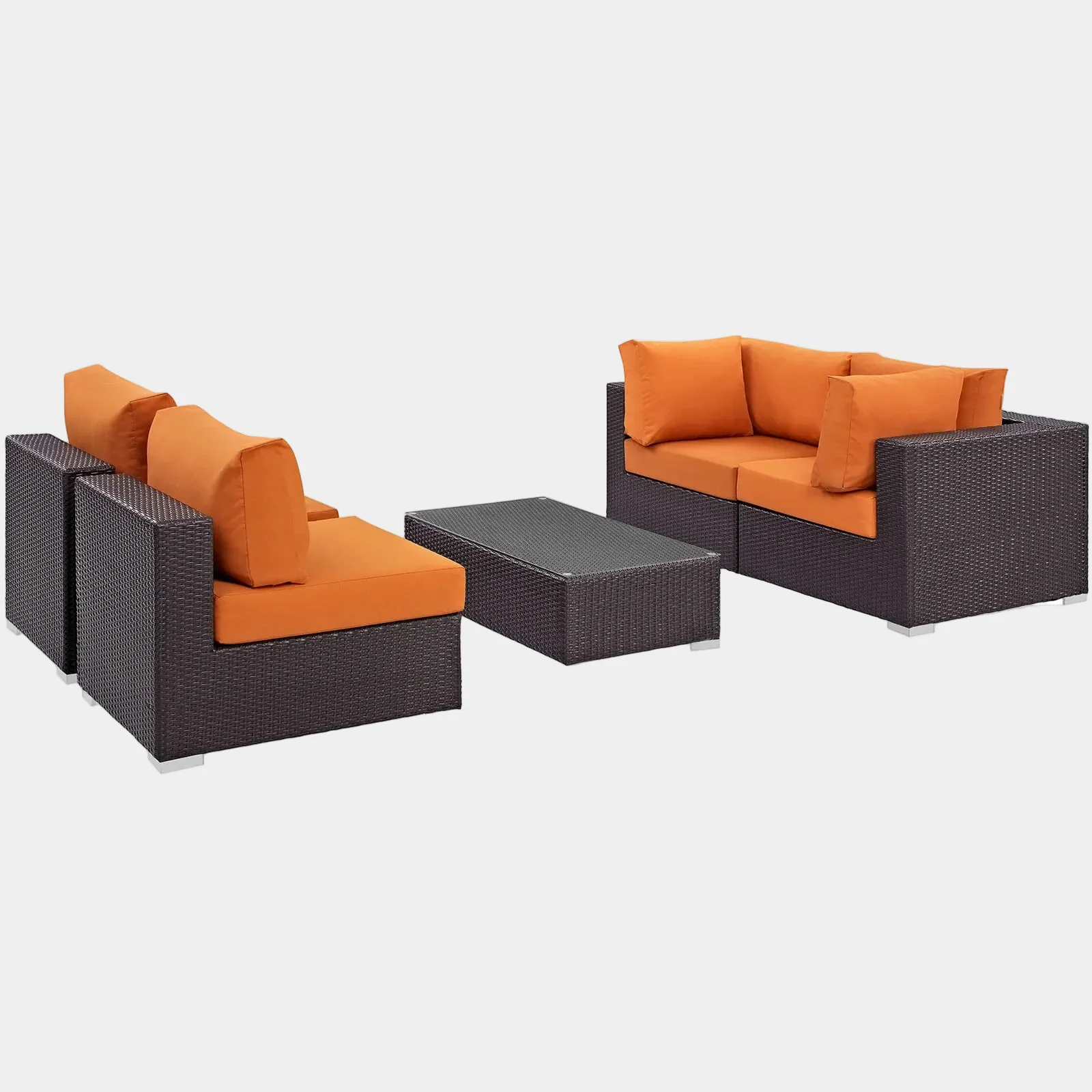 Convene 5 Piece Outdoor Patio Sectional Set - Image 17