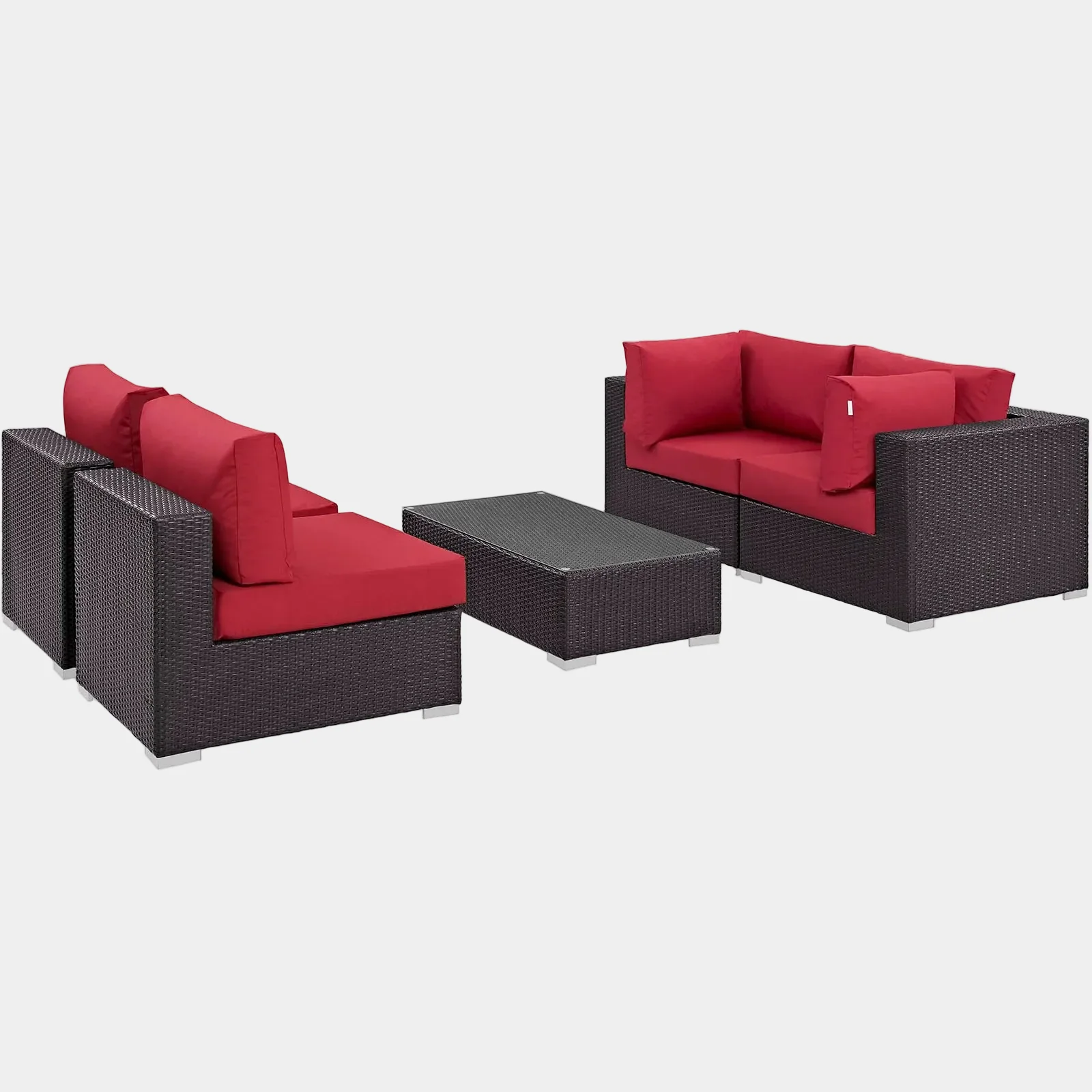 Convene 5 Piece Outdoor Patio Sectional Set - Image 25