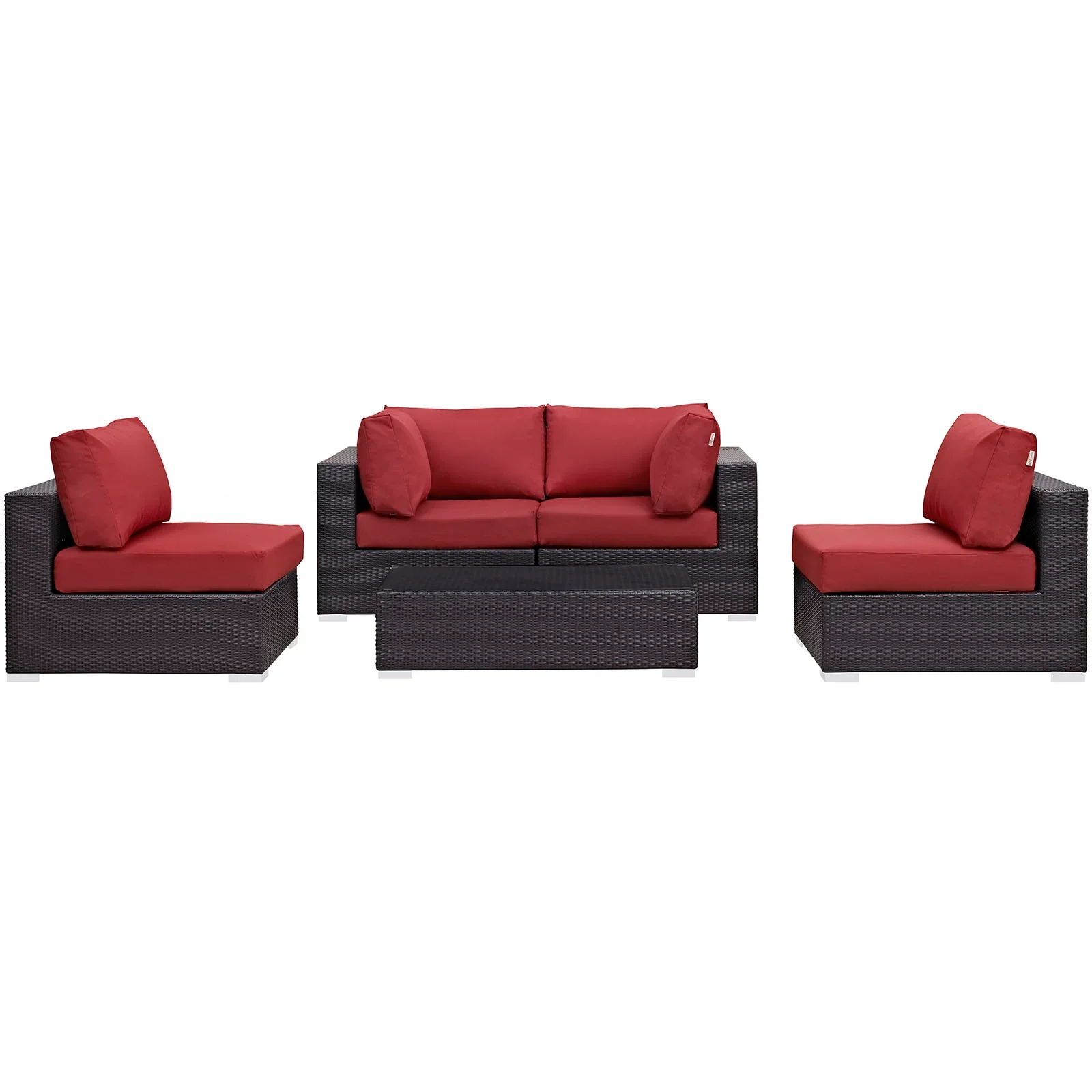 Convene 5 Piece Outdoor Patio Sectional Set - Image 29
