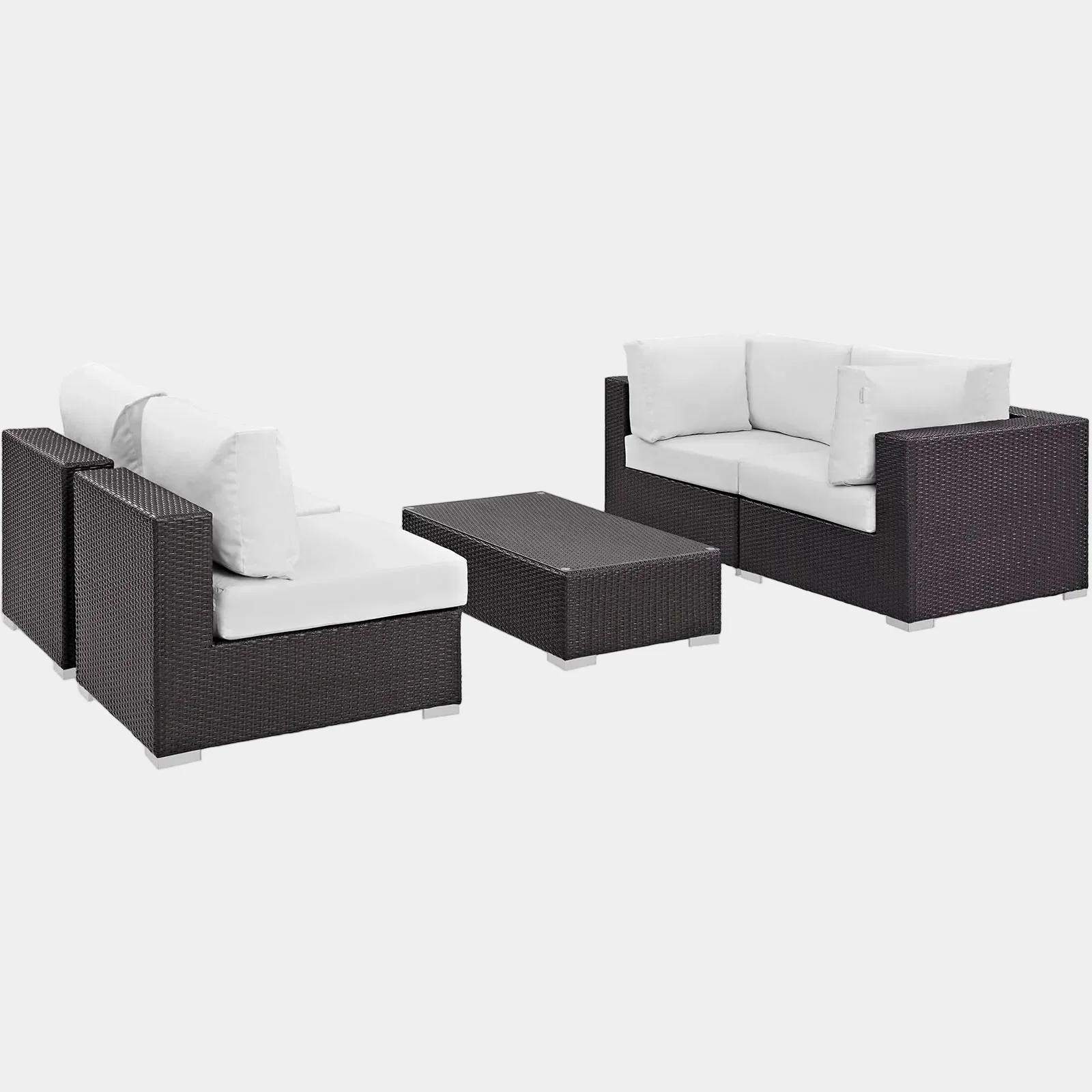 Convene 5 Piece Outdoor Patio Sectional Set - Image 33