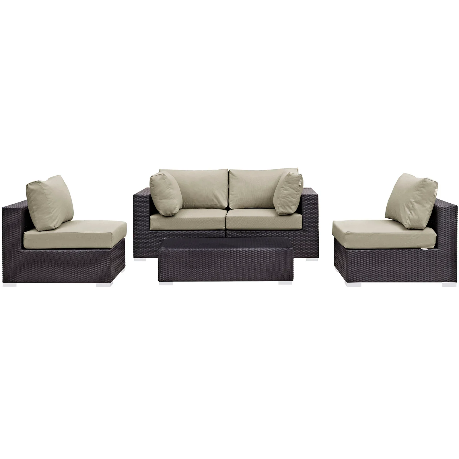 Convene 5 Piece Outdoor Patio Sectional Set - Image 5