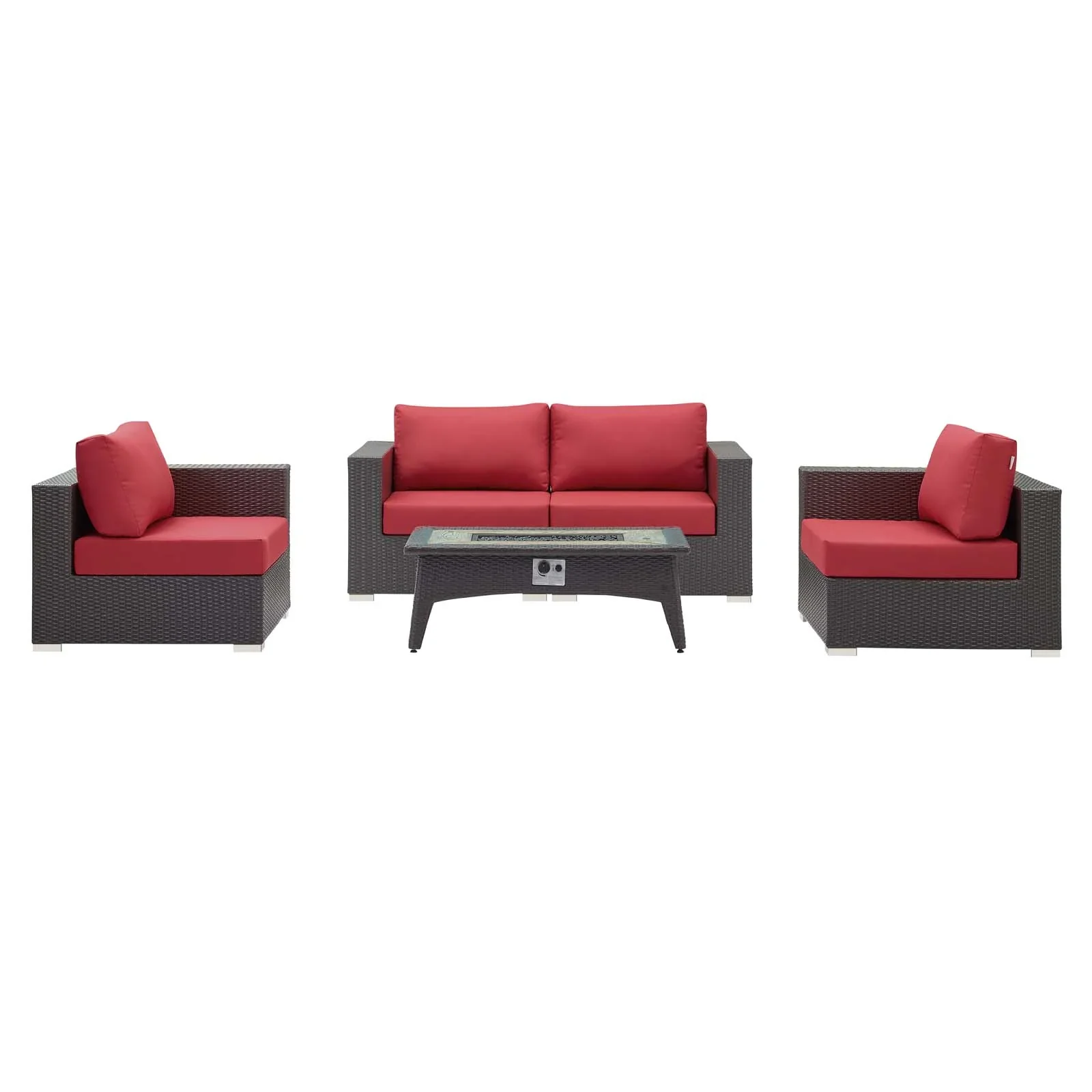 Convene 5 Piece Set Outdoor Patio with Fire Pit - Image 19