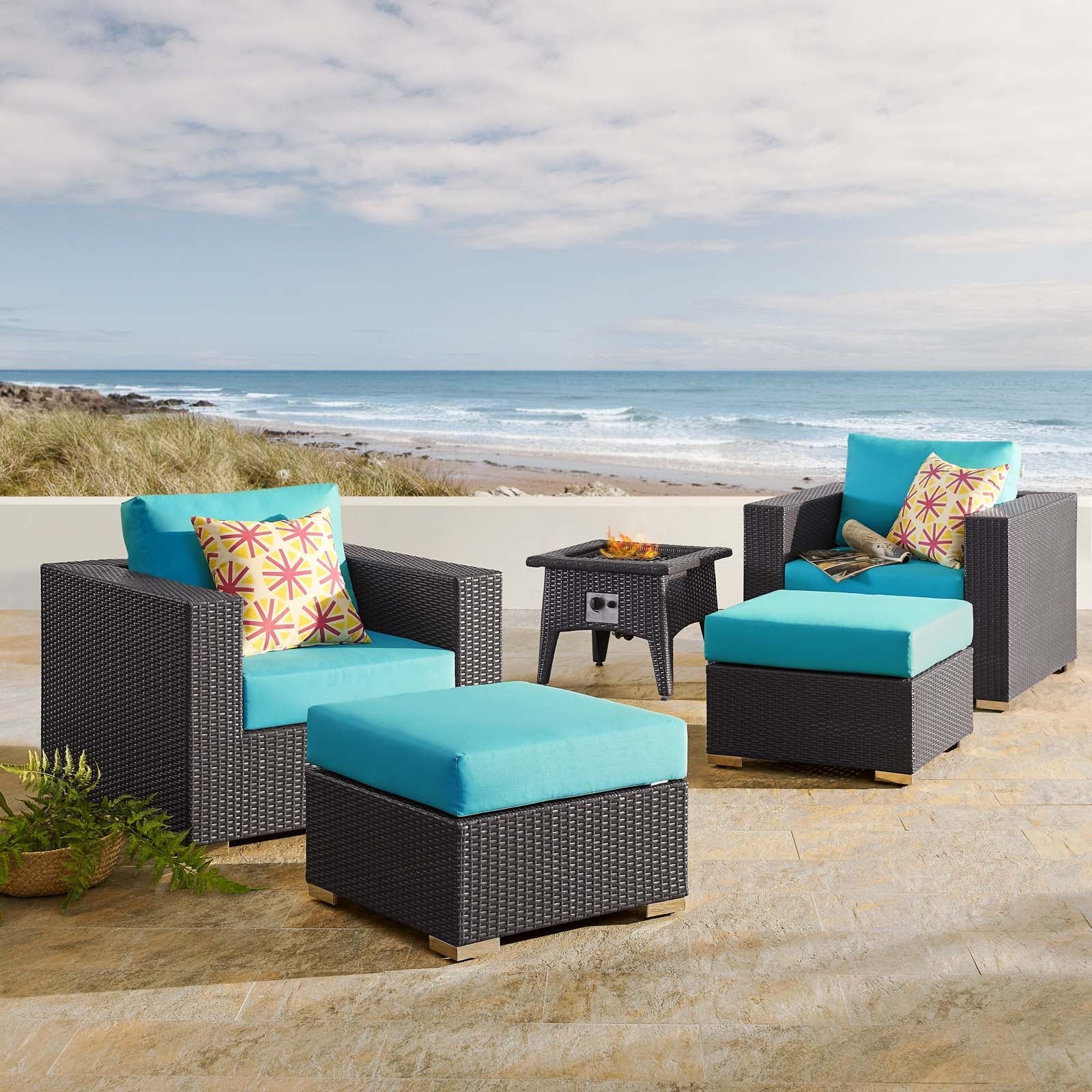 Convene 5 Piece Set Outdoor Patio with Fire Pit - Image 2