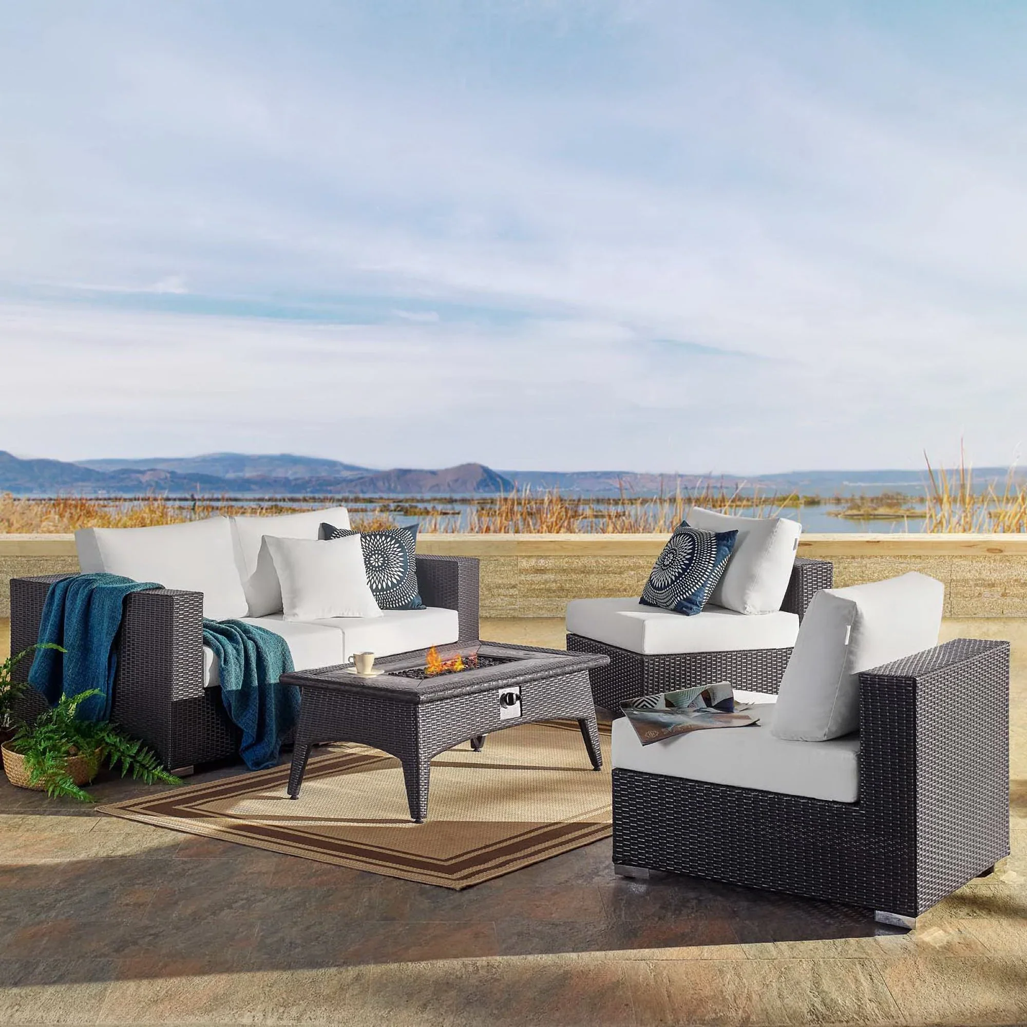 Convene 5 Piece Set Outdoor with Fire Pit - Image 11