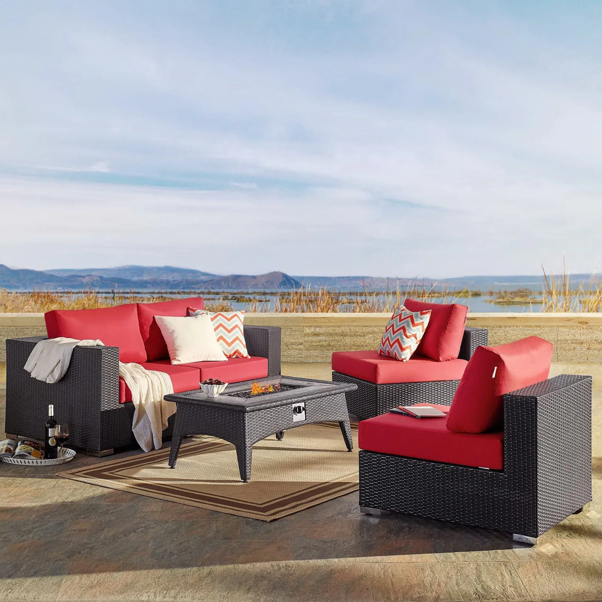 Convene 5 Piece Set Outdoor with Fire Pit - Image 29