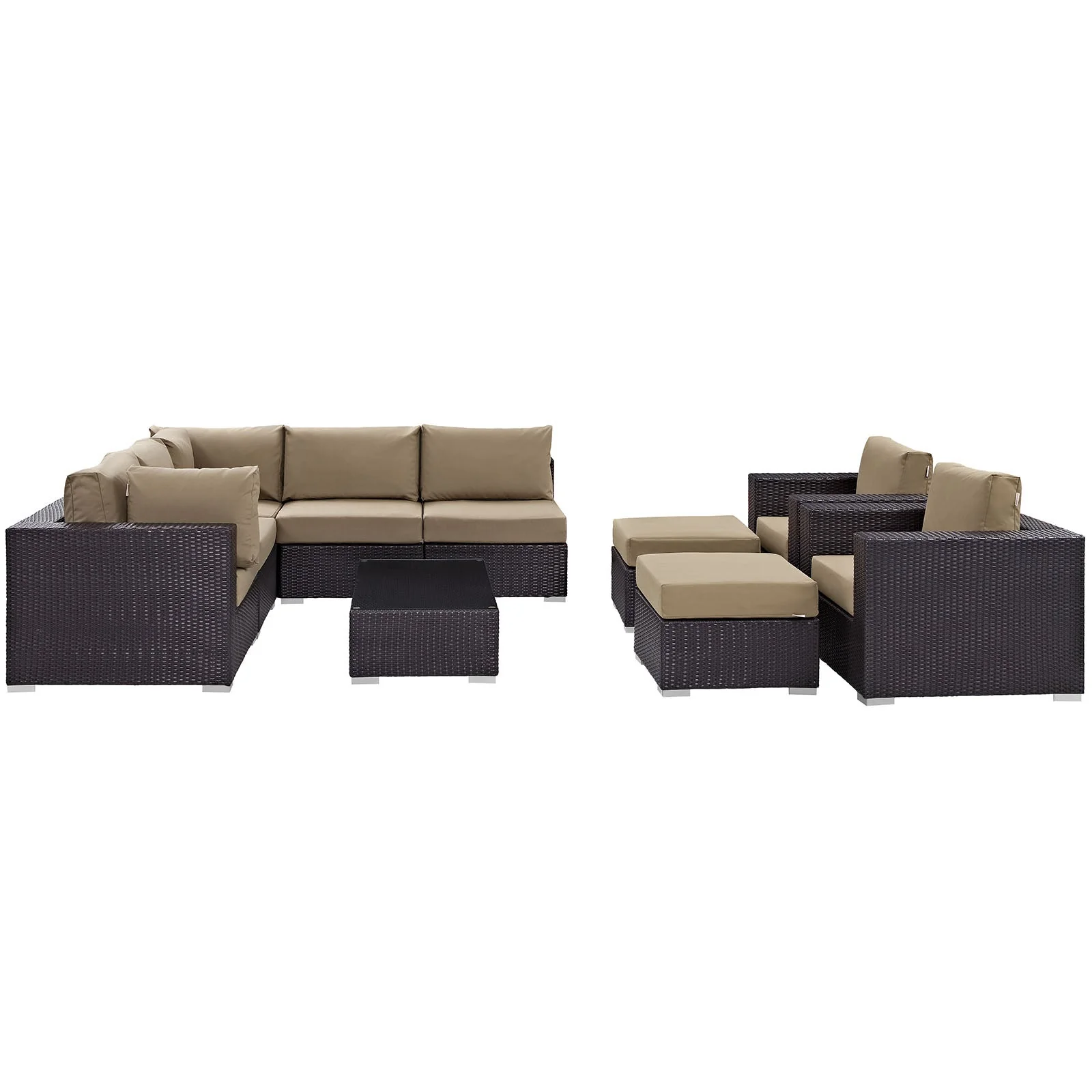 Convene 10 Piece Outdoor Patio Sectional Set - Image 12