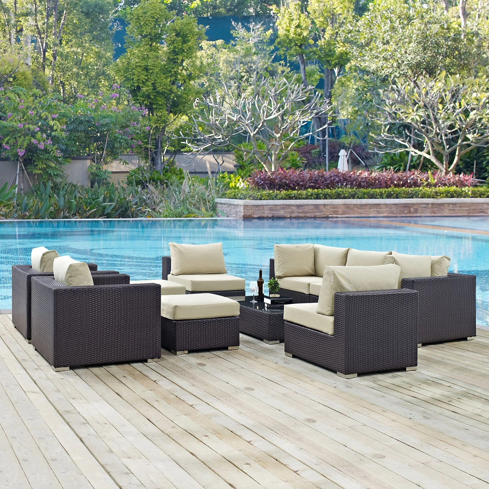 Convene 10 Piece Outdoor Patio Sectional Set - Image 2