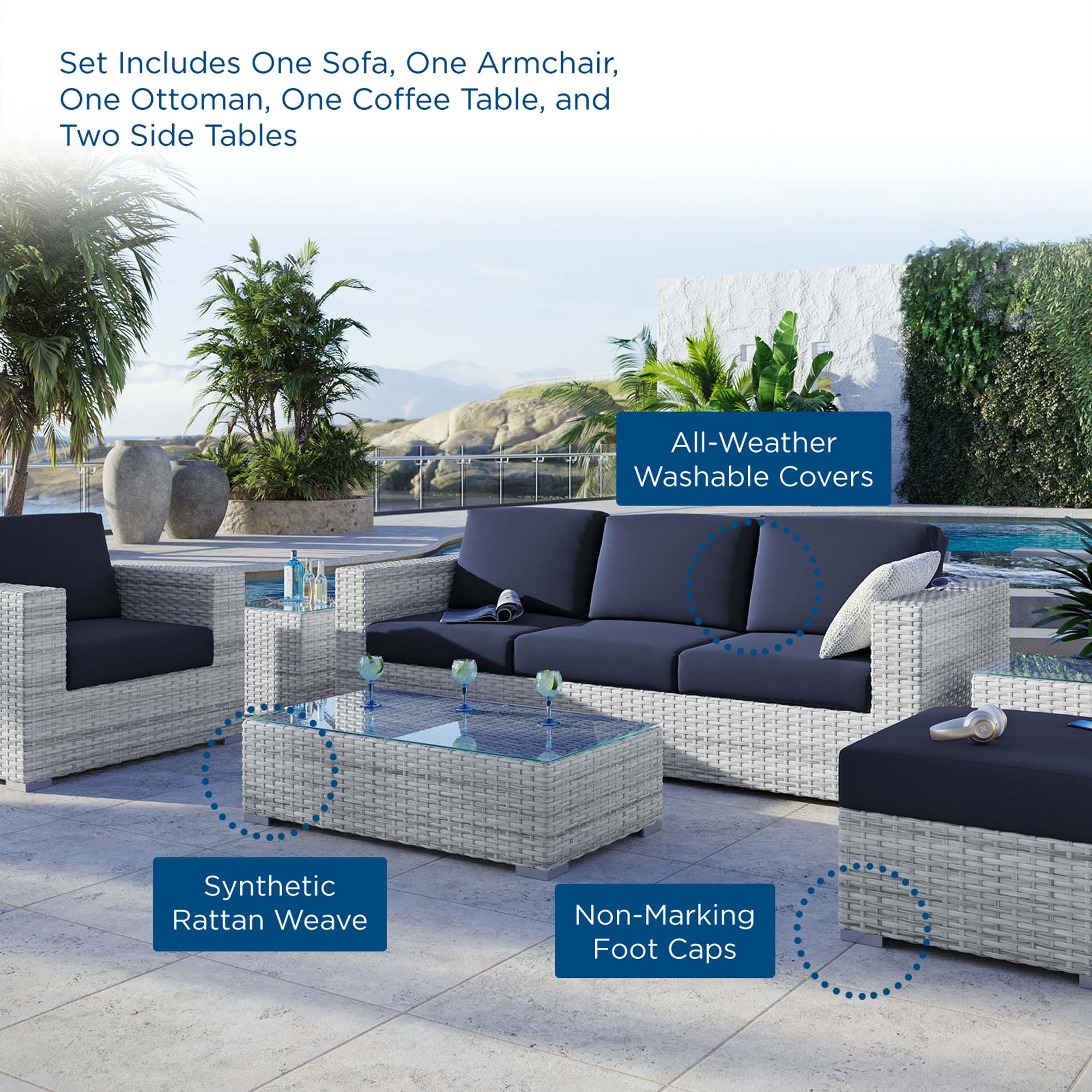 Convene 6-Piece Outdoor Patio Set - Image 35