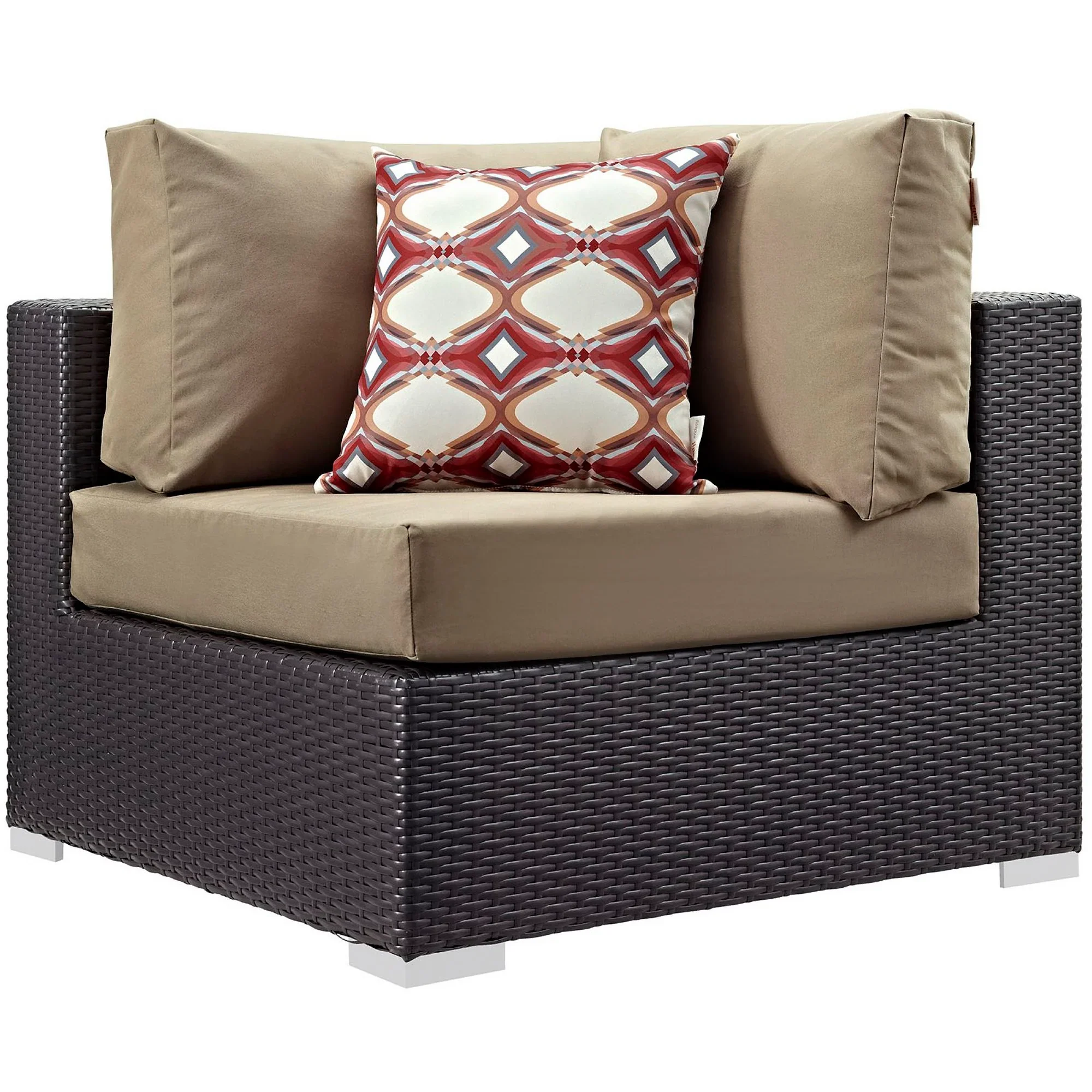 Convene 6 Piece Outdoor Sectional Set in Espresso Mocha - Image 3