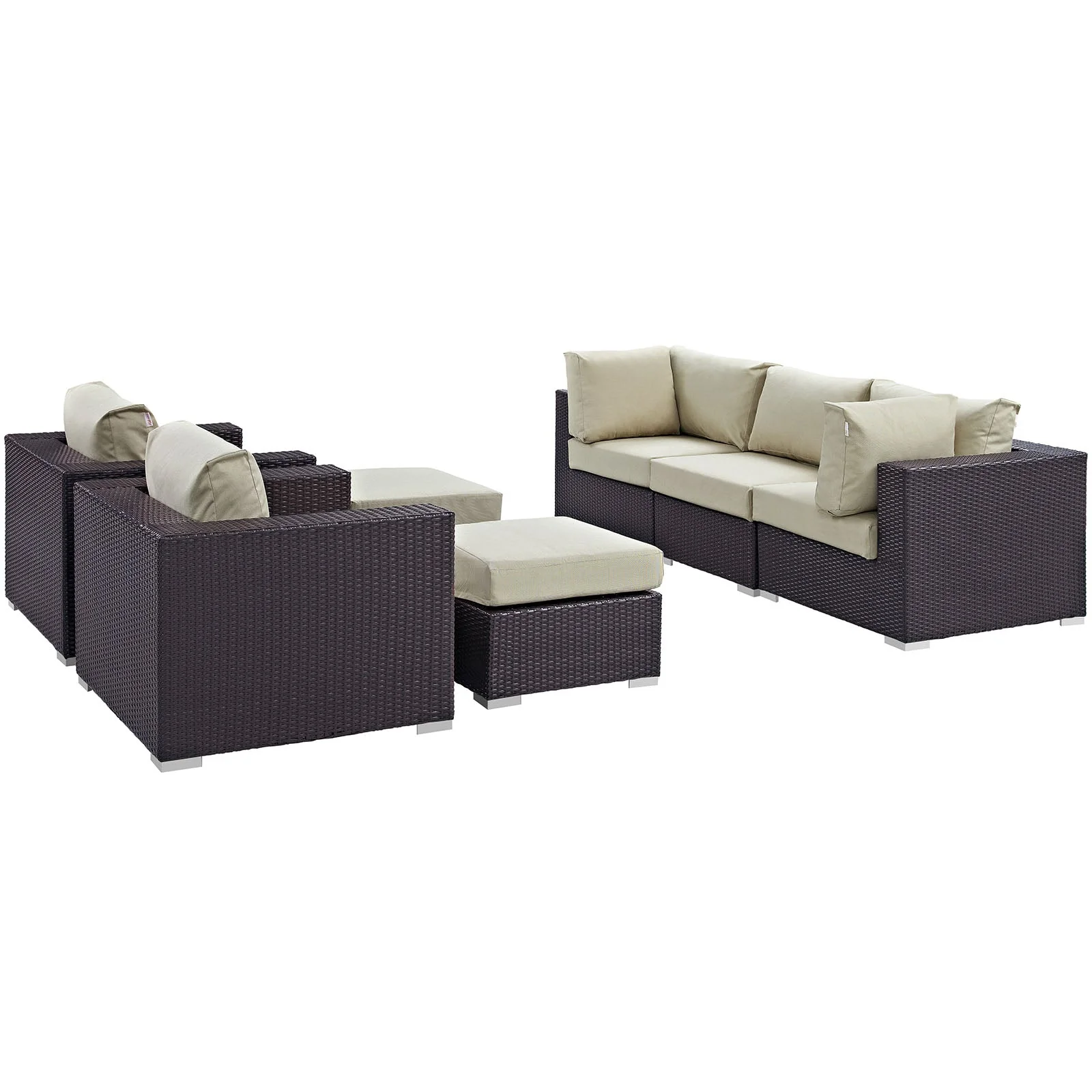 Convene 7 Piece Outdoor Patio Sectional Set - Image 3