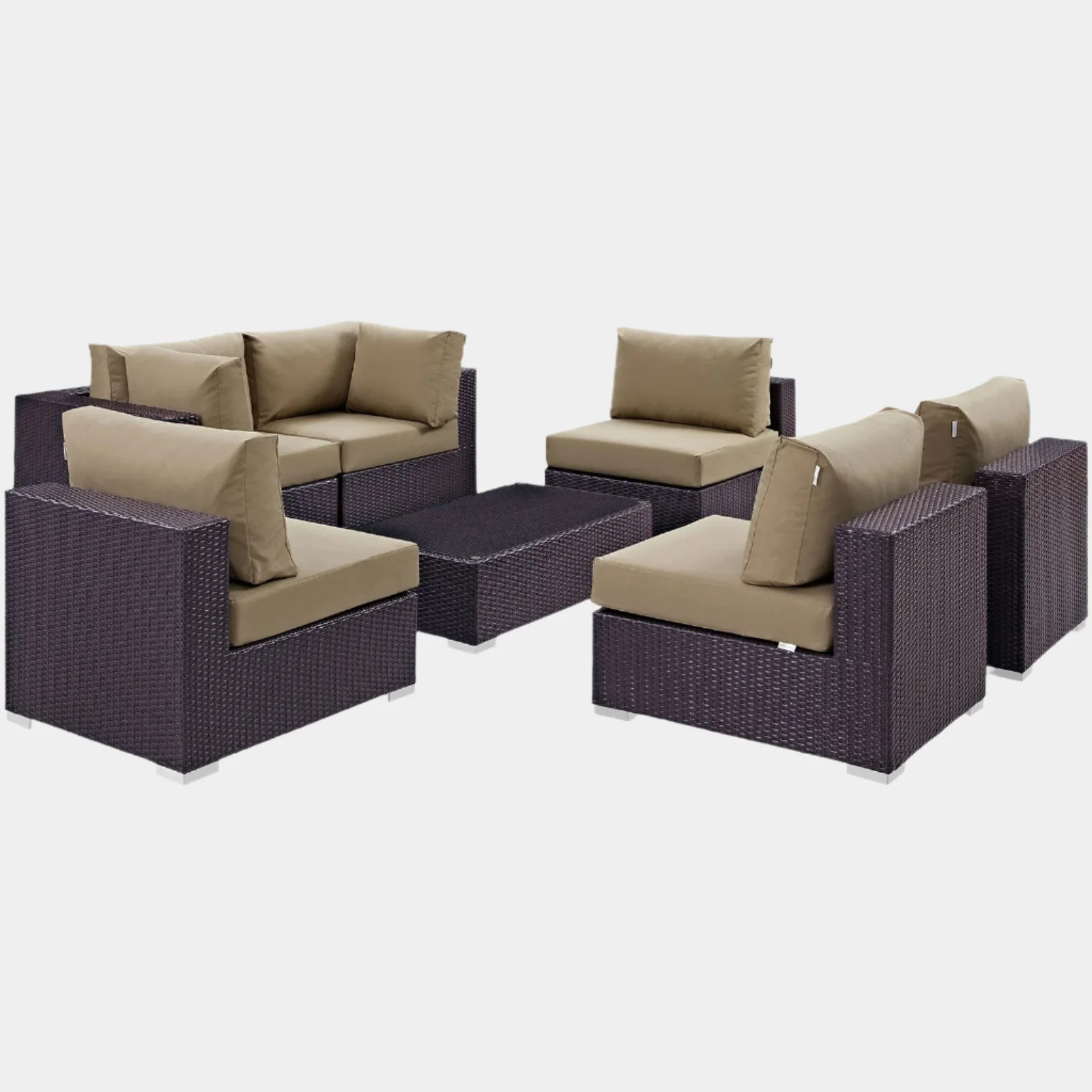 Convene 7 Piece Outdoor Patio Sectional Set - Image 10