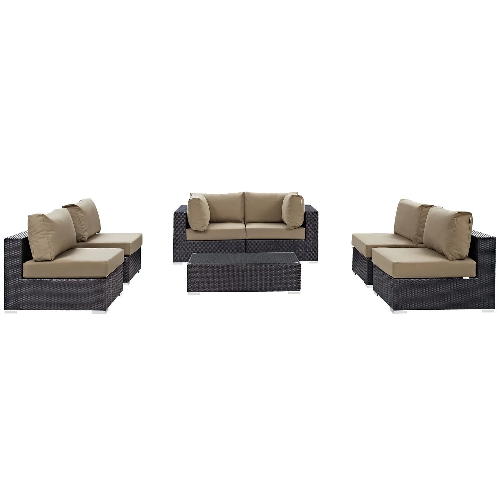 Convene 7 Piece Outdoor Patio Sectional Set - Image 14