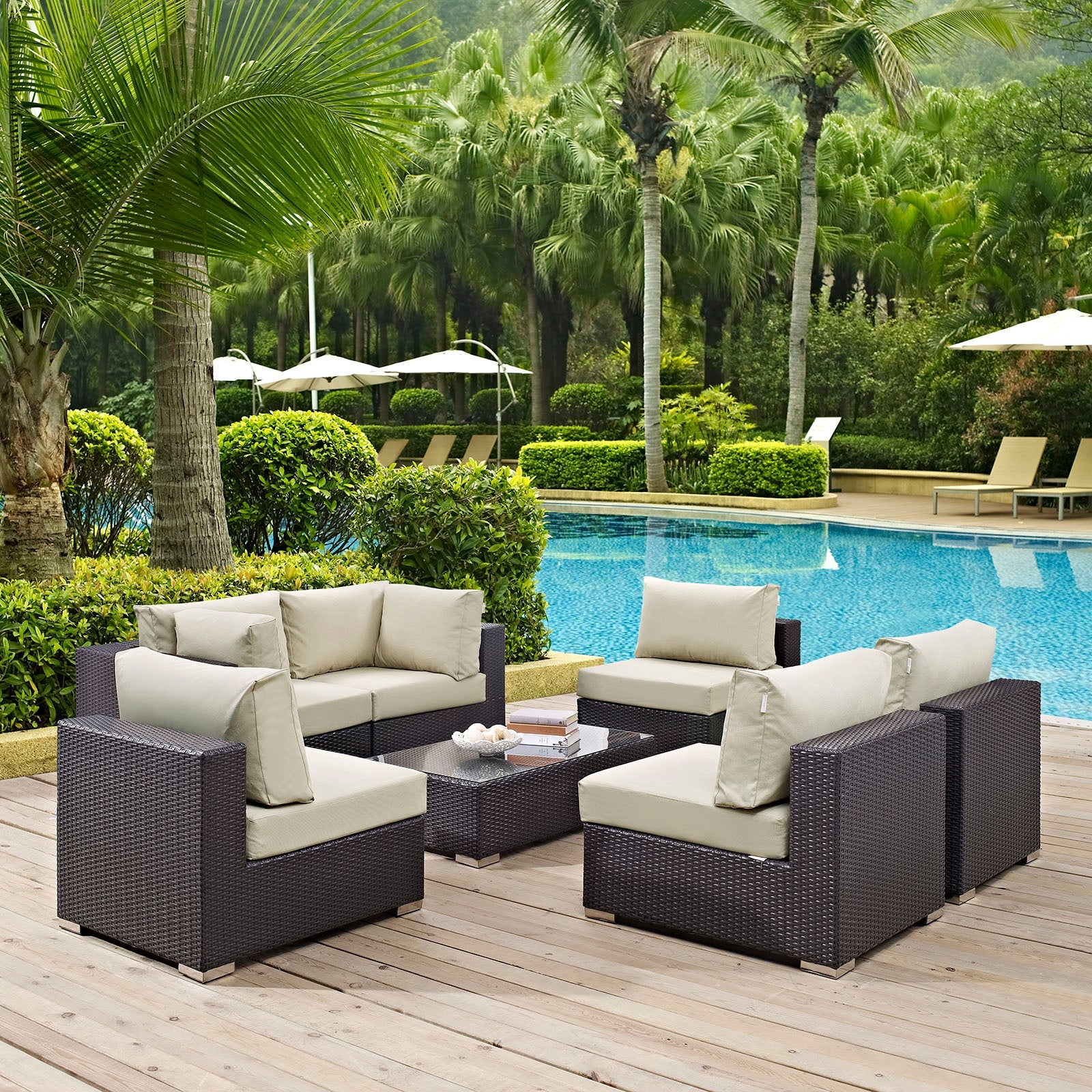 Convene 7 Piece Outdoor Patio Sectional Set - Image 3