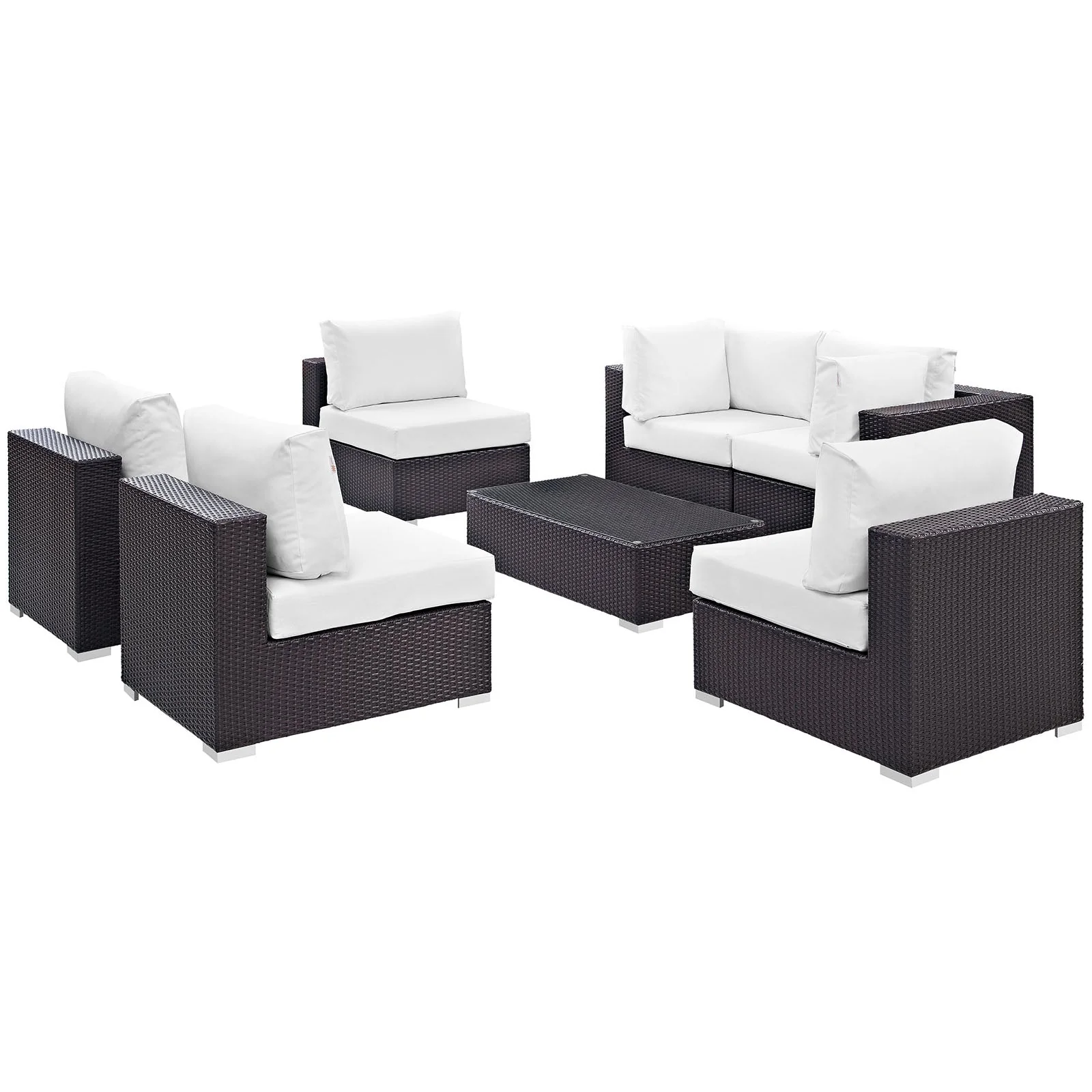 Convene 7 Piece Outdoor Patio Sectional Set - Image 31