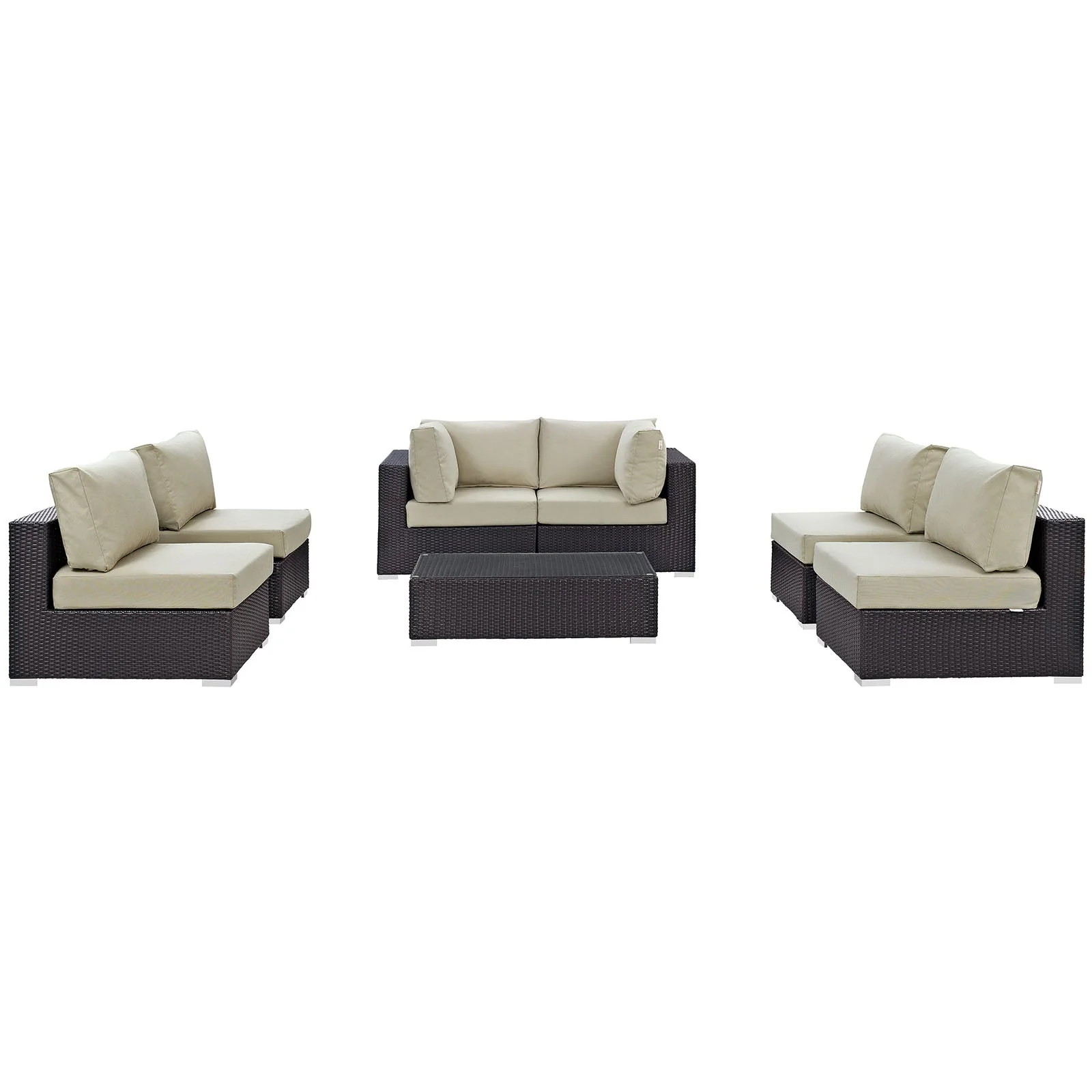 Convene 7 Piece Outdoor Patio Sectional Set - Image 5