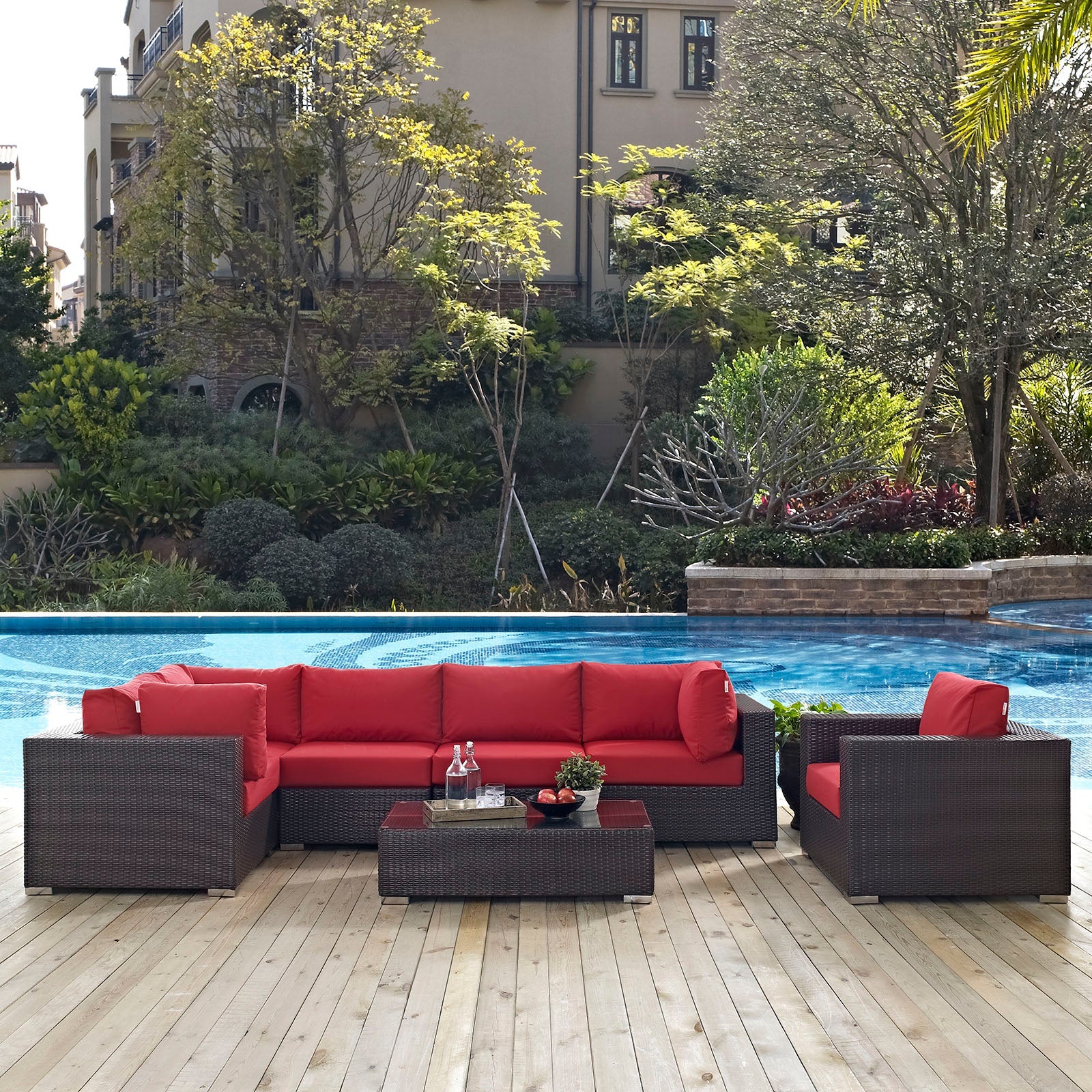 Convene 7 Piece Outdoor Patio Sectional Set - Image 20