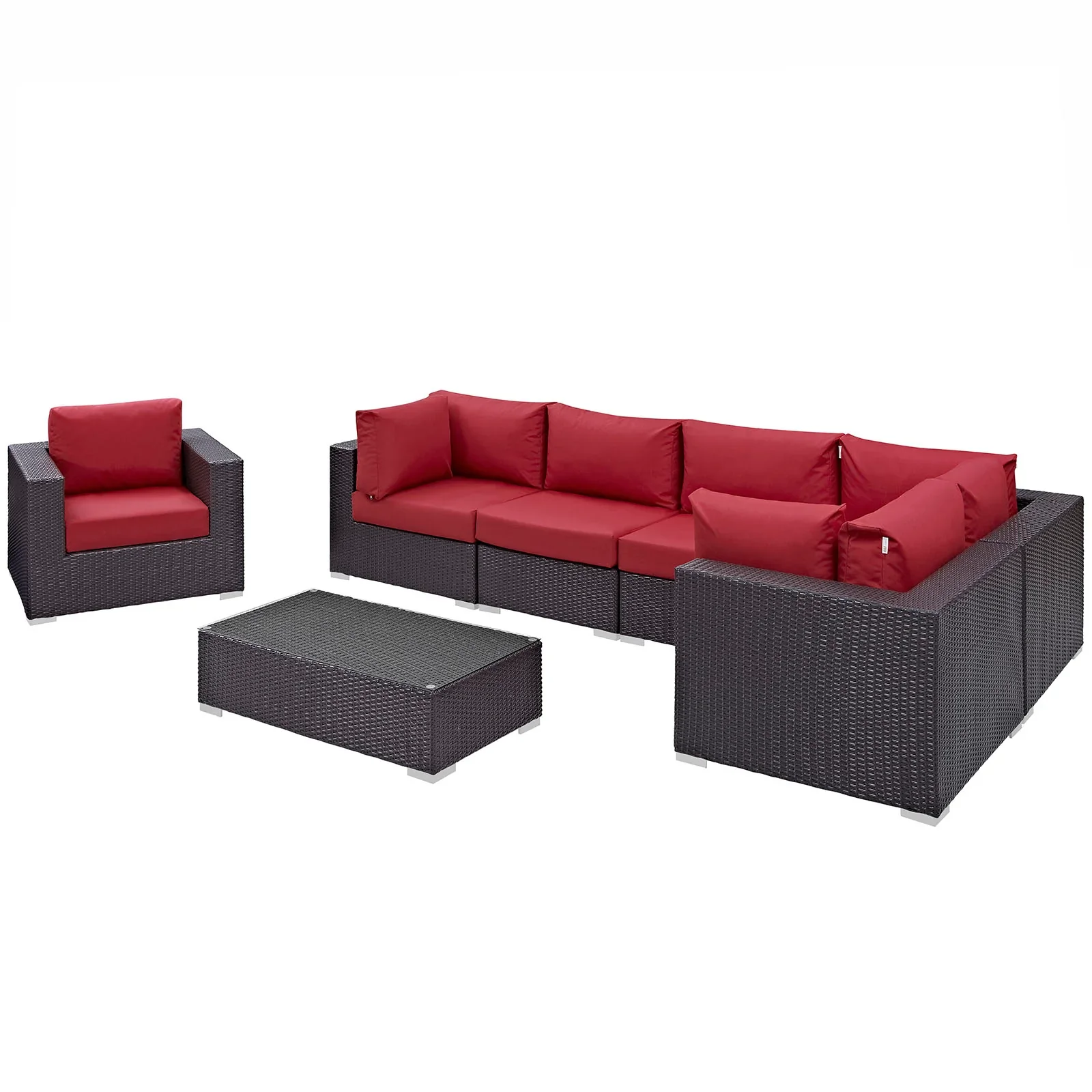 Convene 7 Piece Outdoor Patio Sectional Set - Image 27