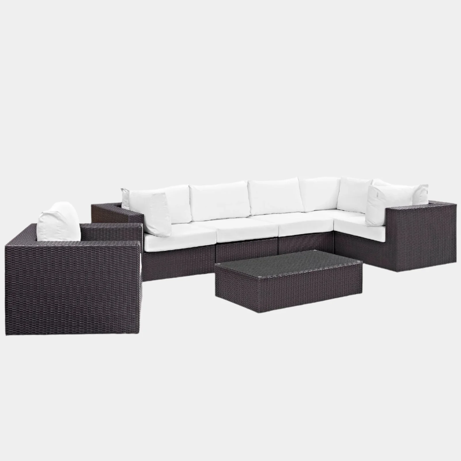 Convene 7 Piece Outdoor Patio Sectional Set - Image 28