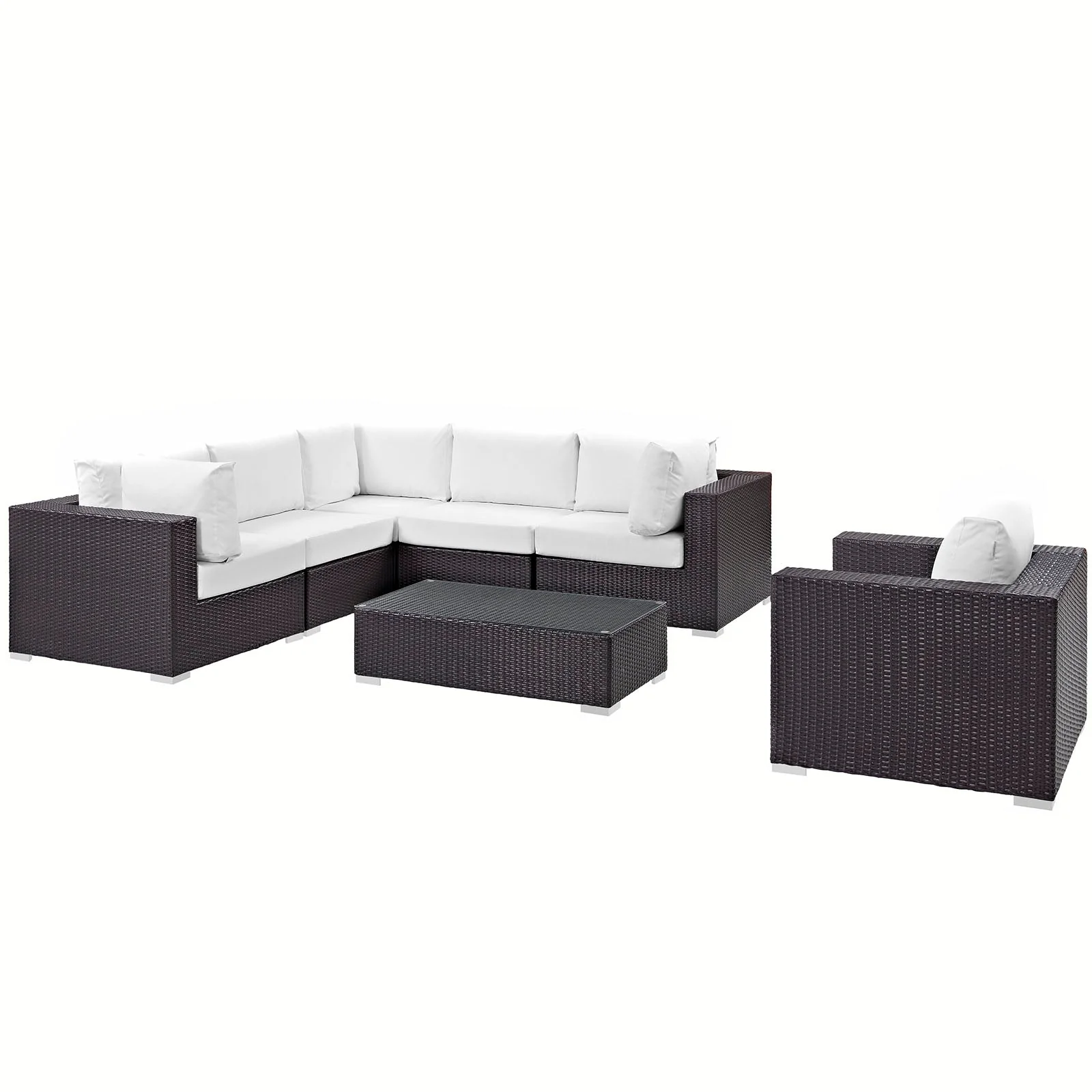 Convene 7 Piece Outdoor Patio Sectional Set - Image 31