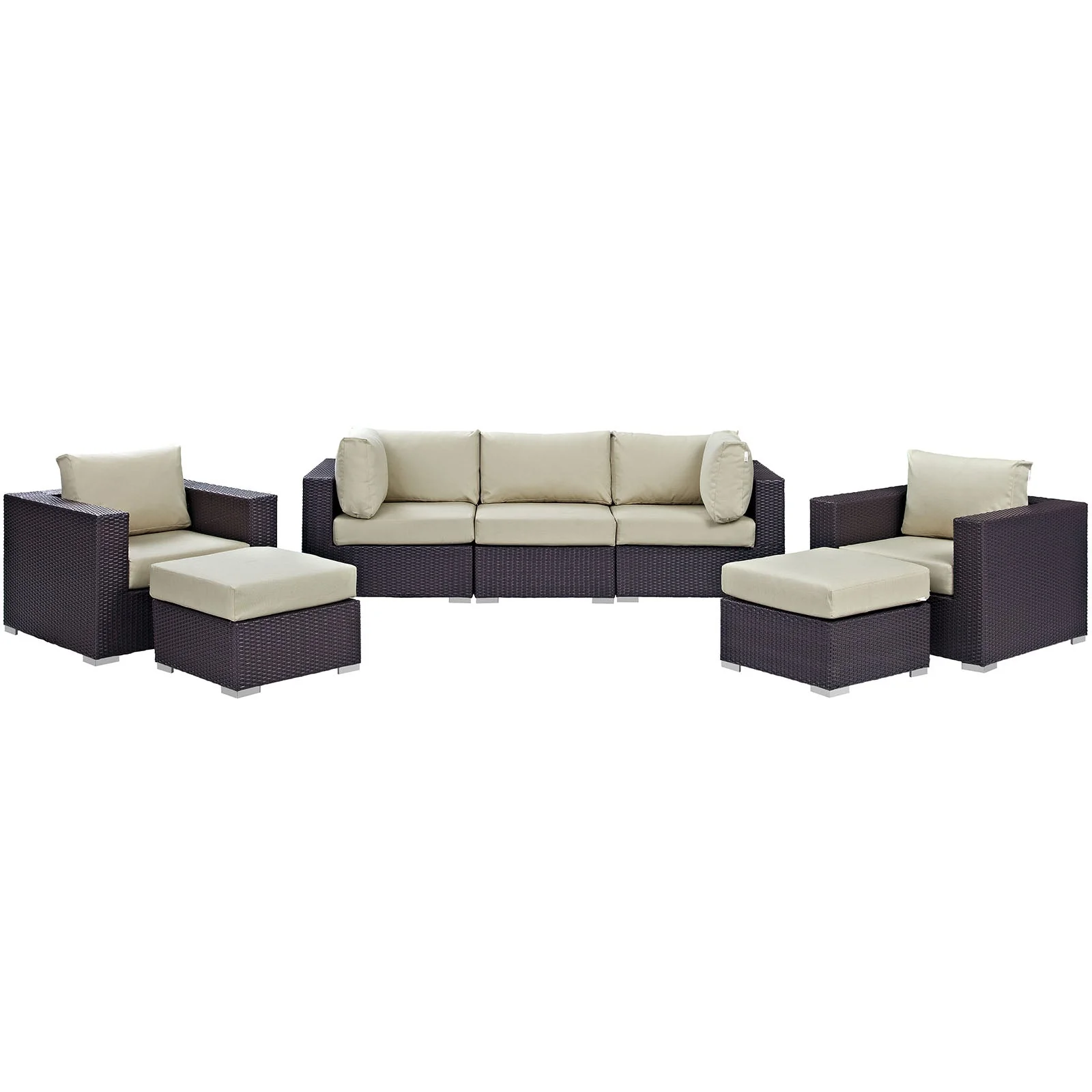 Convene 7 Piece Outdoor Patio Sectional Set - Image 8