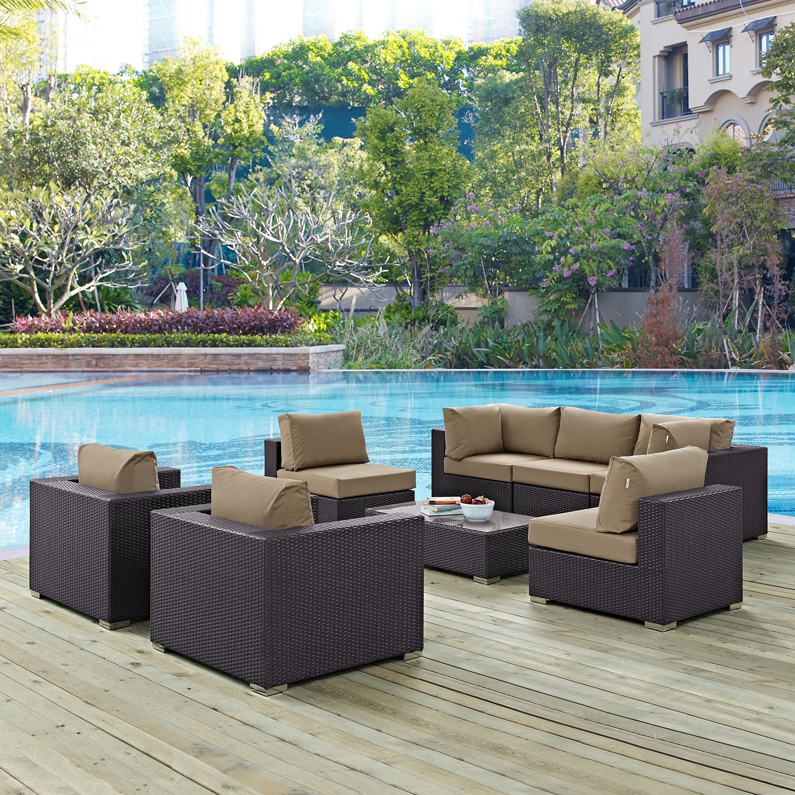 Convene 8 Piece Outdoor Patio Sectional Set - Image 10