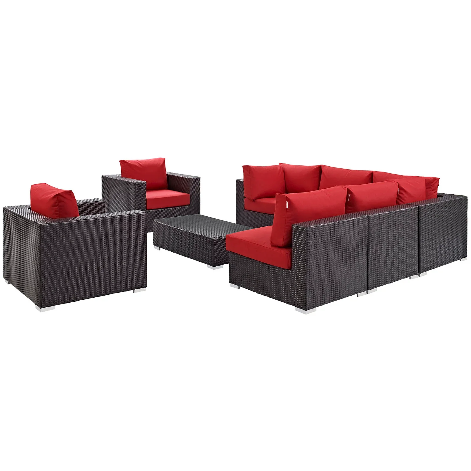 Convene 8 Piece Outdoor Patio Sectional Set - Image 19