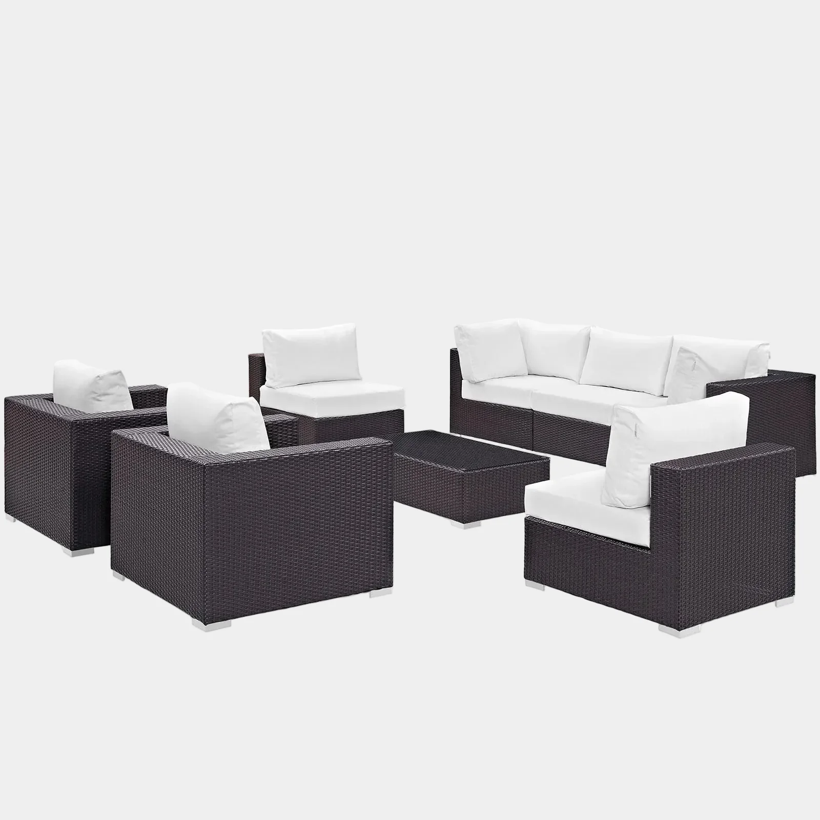 Convene 8 Piece Outdoor Patio Sectional Set - Image 25