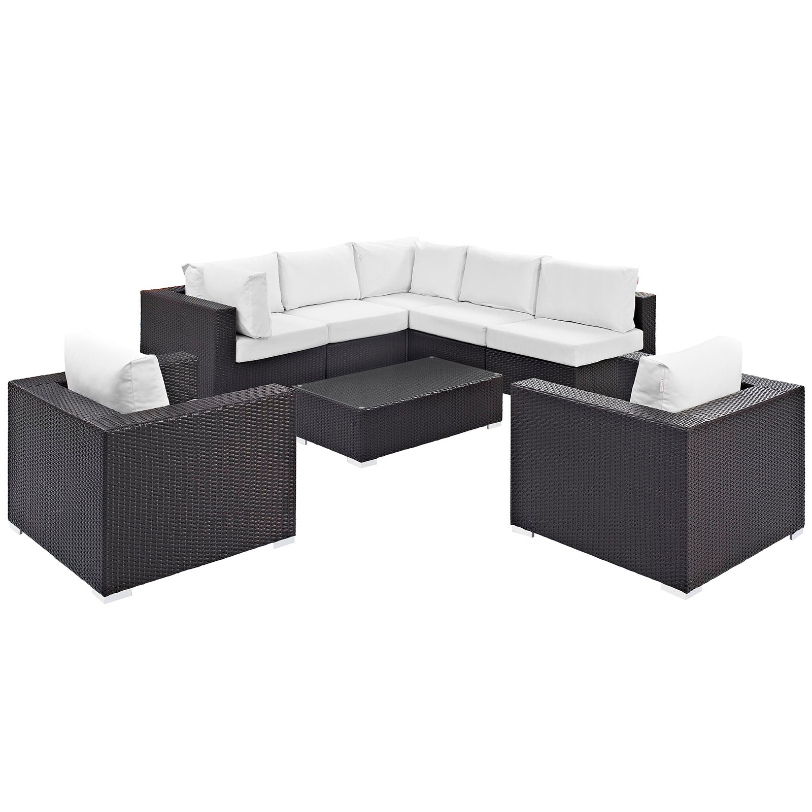 Convene 8 Piece Outdoor Patio Sectional Set - Image 28