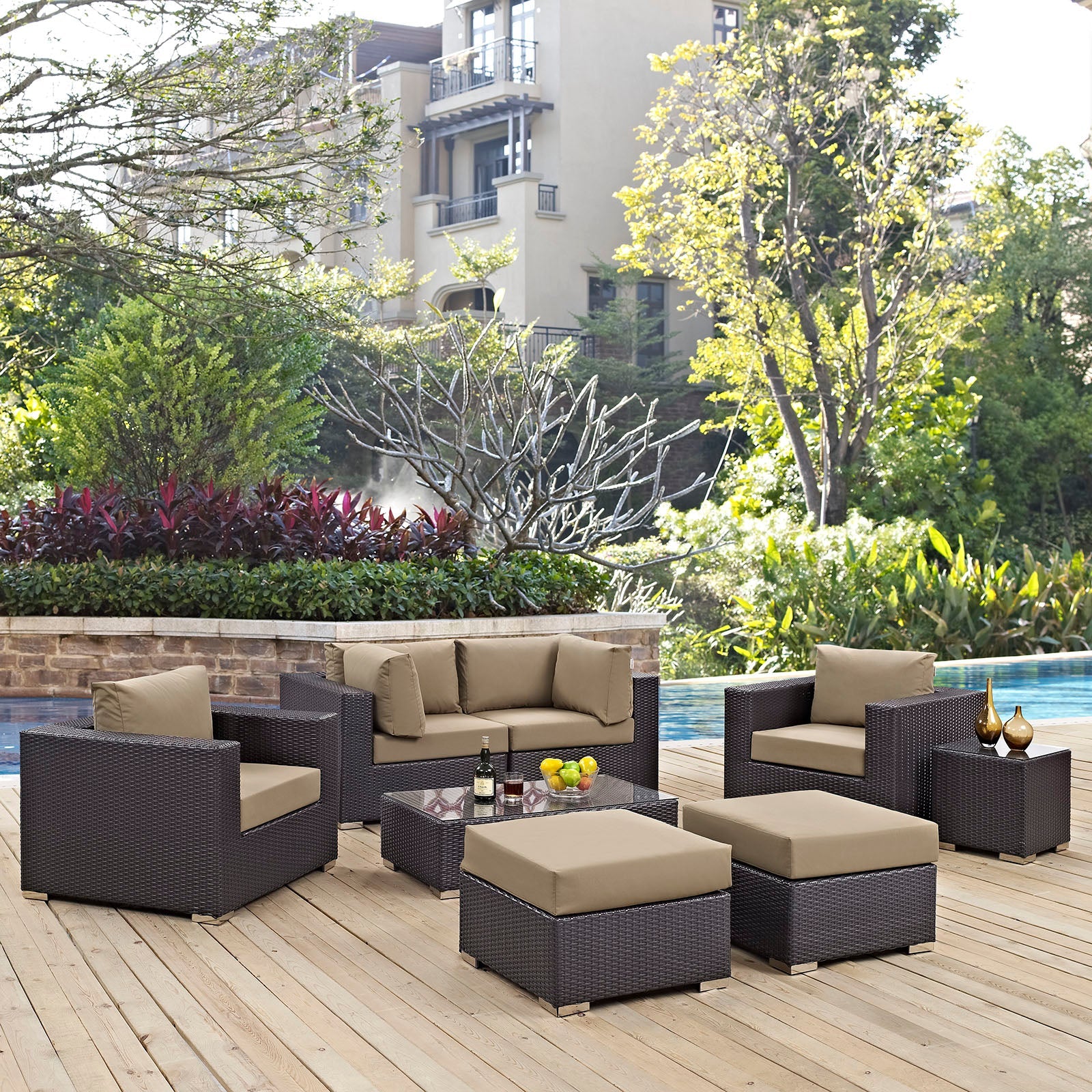 Convene 8 Piece Outdoor Patio Sectional Set - Image 12